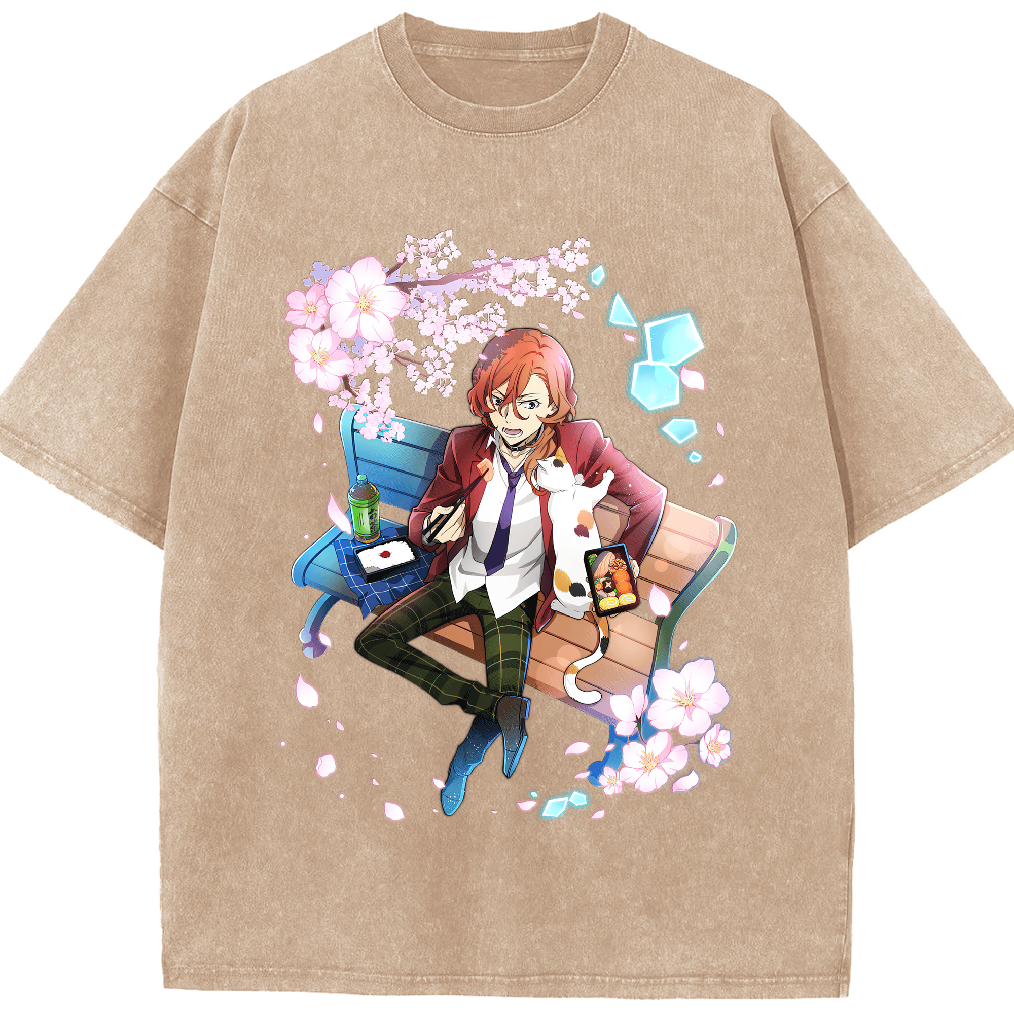 （画像用） 文豪ストレイドッグス Bungo Stray Dogs 綿100% ヴィンテージ風 半袖Tシャツ（フロントプリント）