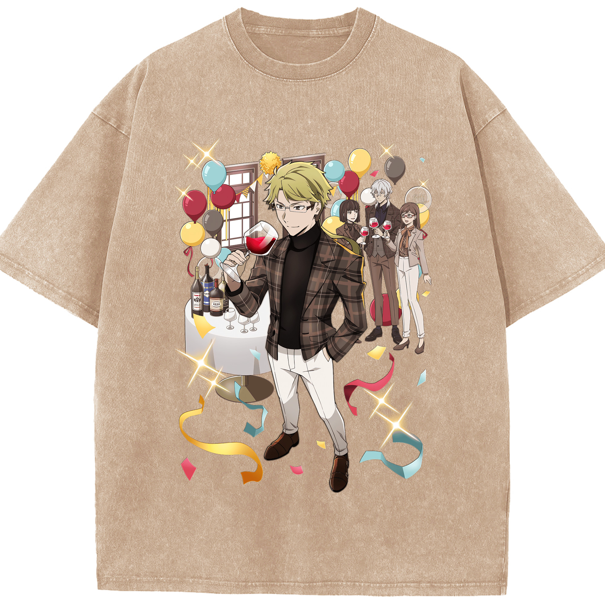 （画像用） 文豪ストレイドッグス Bungo Stray Dogs 綿100% ヴィンテージ風 半袖Tシャツ（フロントプリント）
