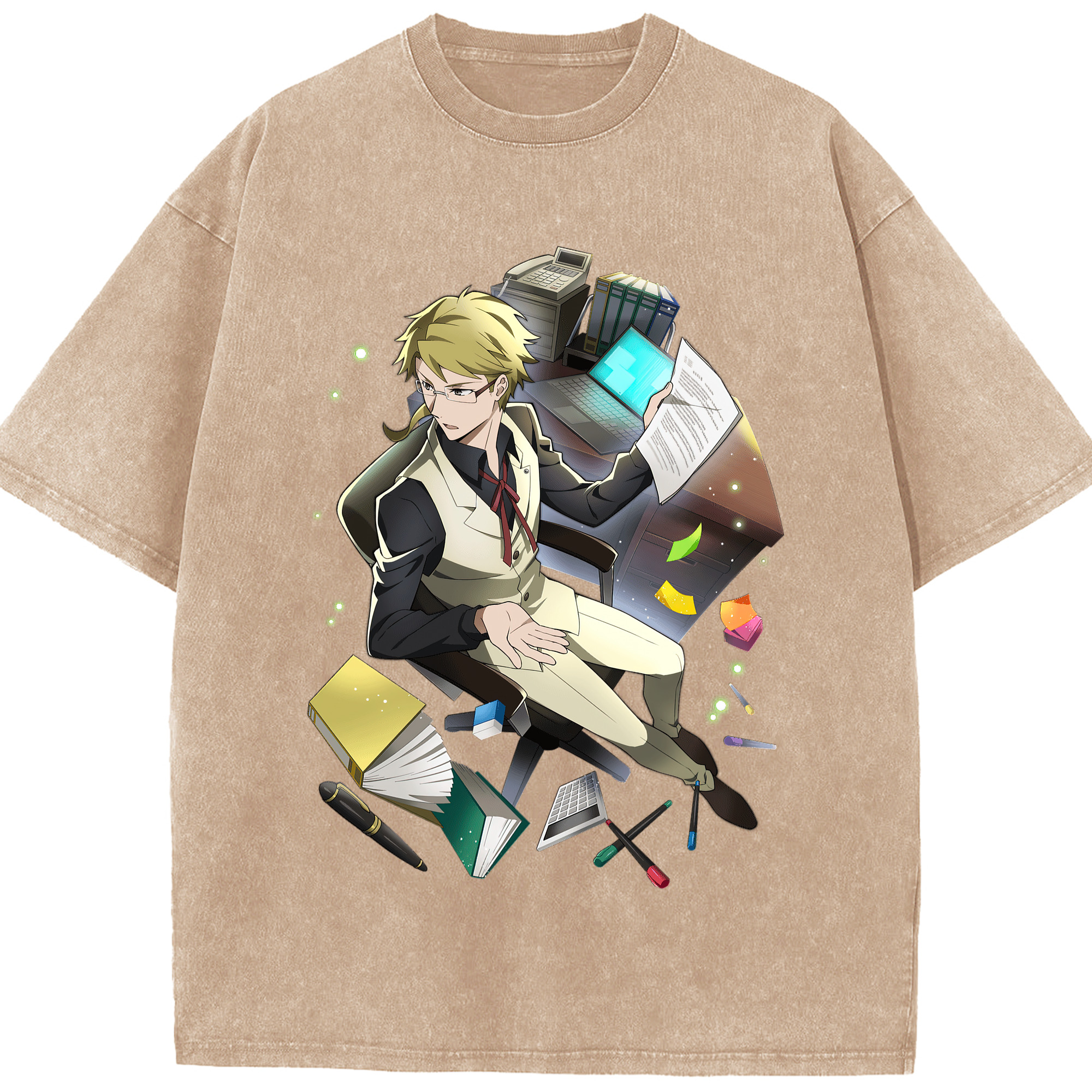 （画像用） 文豪ストレイドッグス Bungo Stray Dogs 綿100% ヴィンテージ風 半袖Tシャツ（フロントプリント）