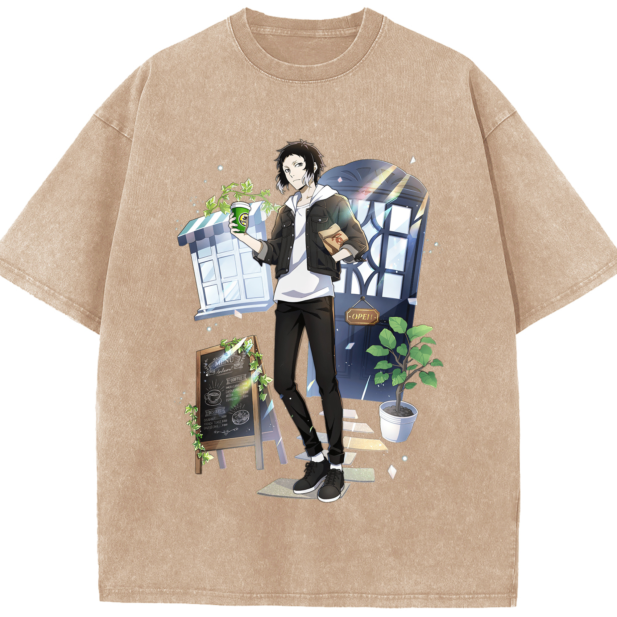 （画像用） 文豪ストレイドッグス Bungo Stray Dogs 綿100% ヴィンテージ風 半袖Tシャツ（フロントプリント）