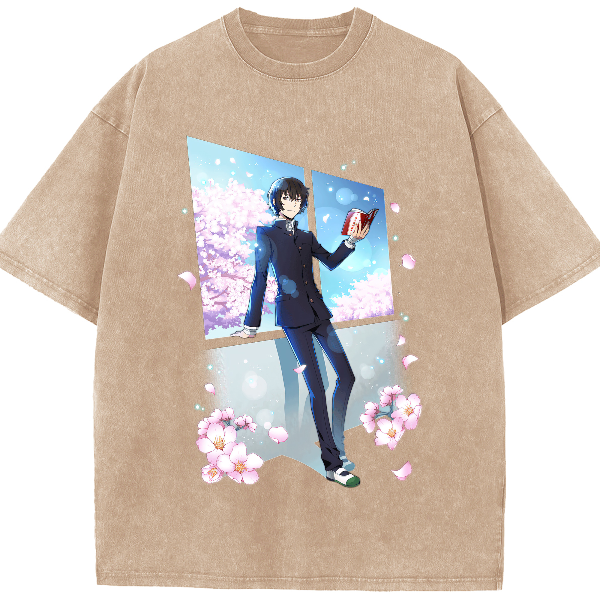 （画像用） 文豪ストレイドッグス Bungo Stray Dogs 綿100% ヴィンテージ風 半袖Tシャツ（フロントプリント）