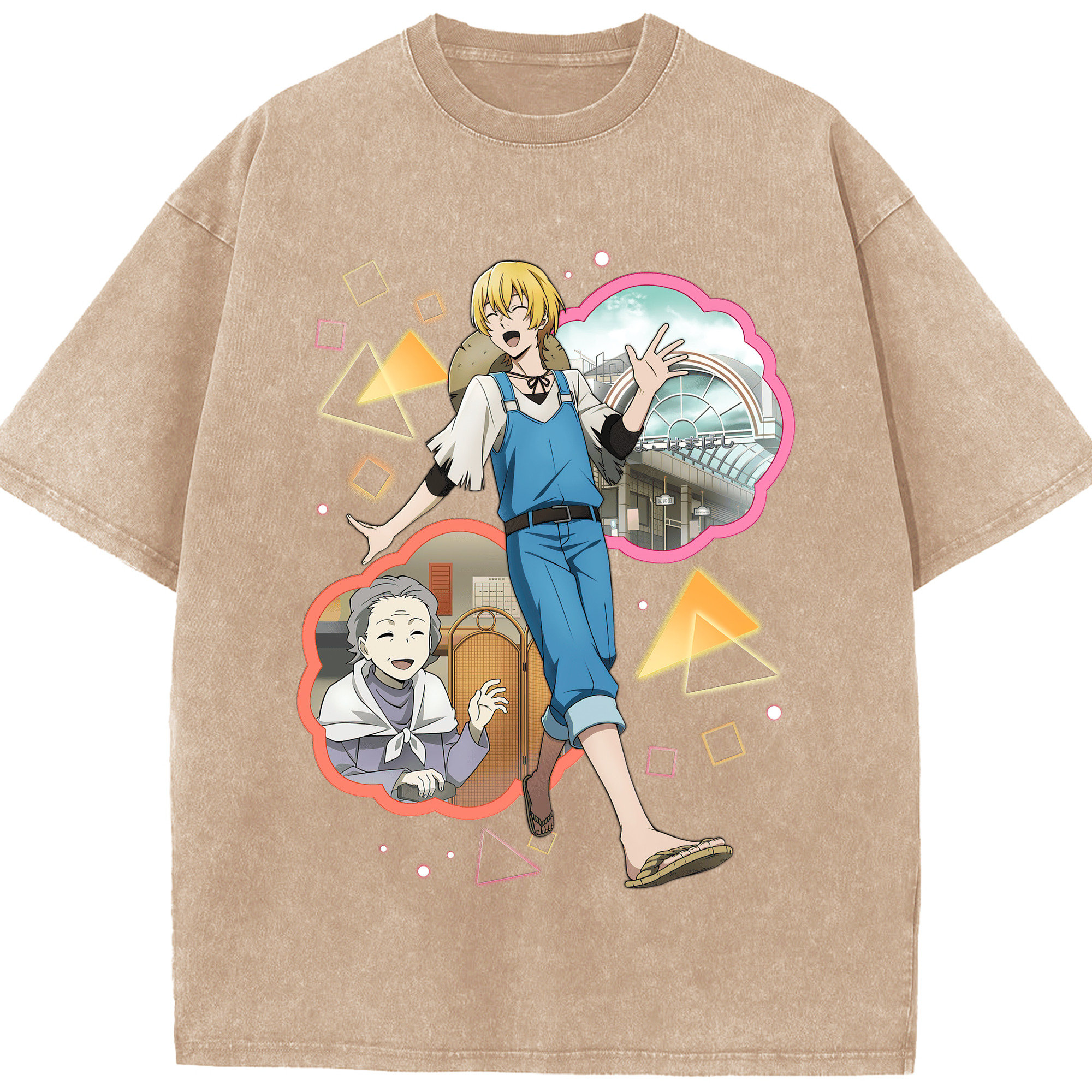 （画像用） 文豪ストレイドッグス Bungo Stray Dogs 綿100% ヴィンテージ風 半袖Tシャツ（フロントプリント）