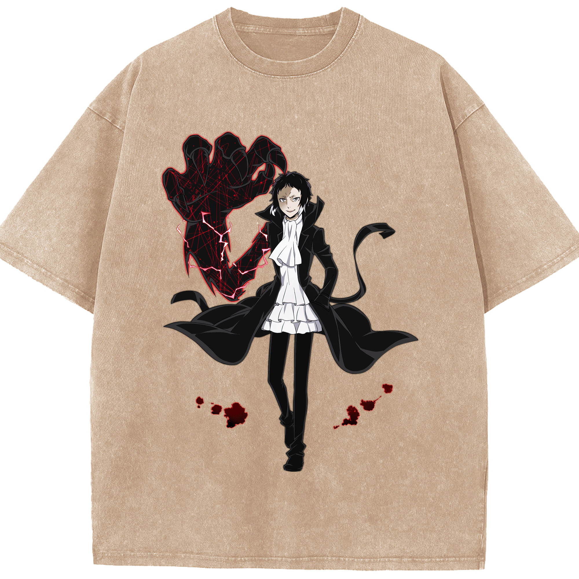 （画像用） 文豪ストレイドッグス Bungo Stray Dogs 綿100% ヴィンテージ風 半袖Tシャツ（フロントプリント）