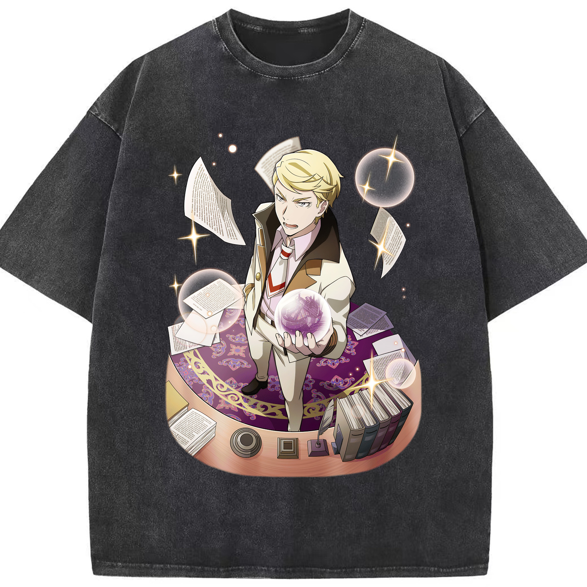 （画像用） 文豪ストレイドッグス Bungo Stray Dogs 綿100% ヴィンテージ風 半袖Tシャツ（フロントプリント）