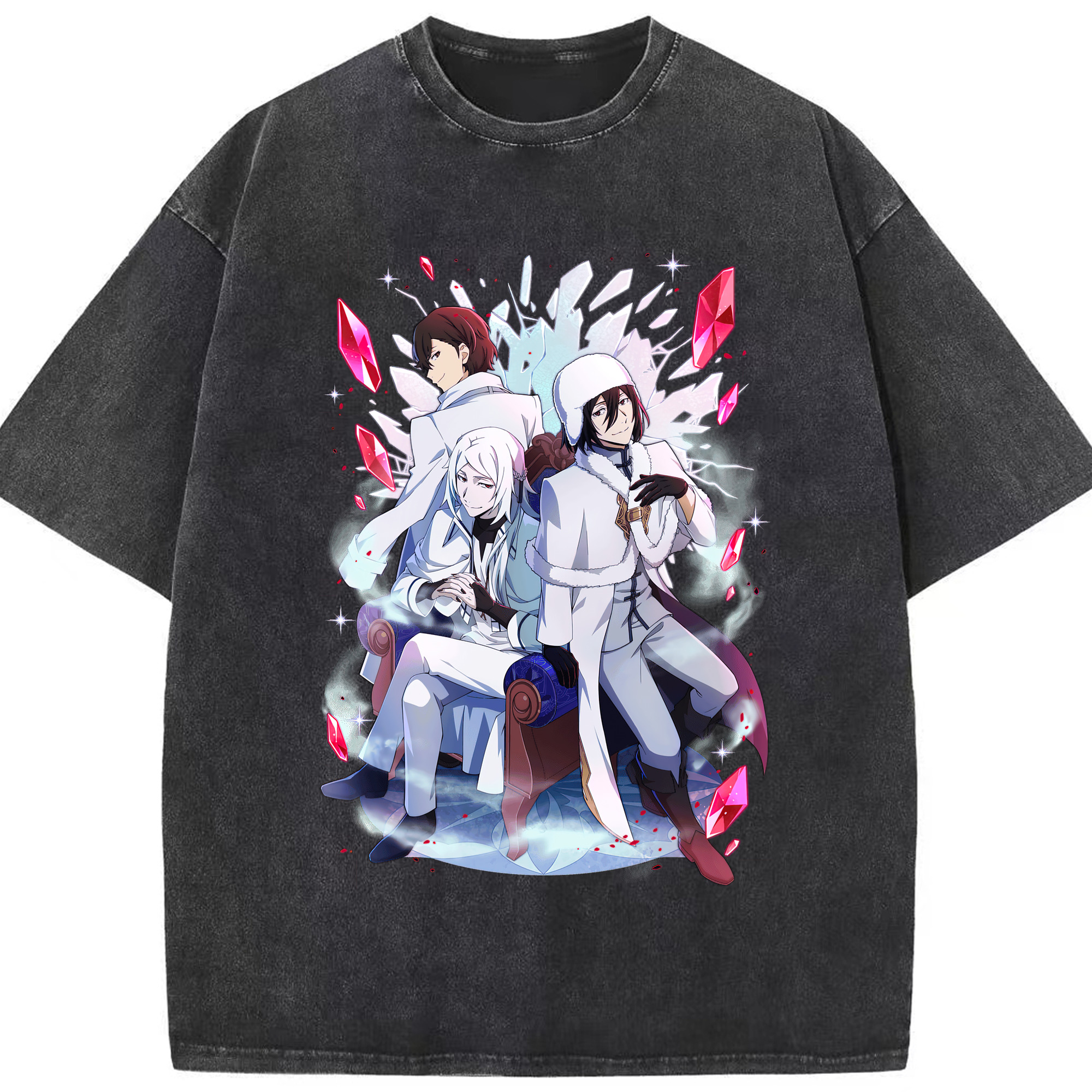 （画像用） 文豪ストレイドッグス Bungo Stray Dogs 綿100% ヴィンテージ風 半袖Tシャツ（フロントプリント）