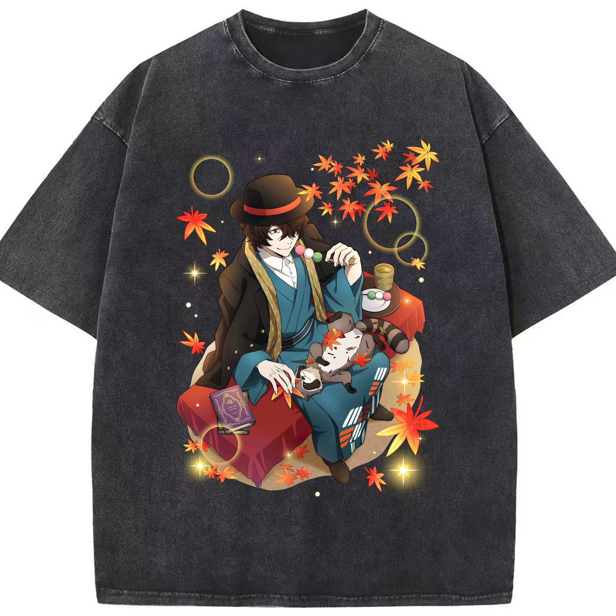 （画像用） 文豪ストレイドッグス Bungo Stray Dogs 綿100% ヴィンテージ風 半袖Tシャツ（フロントプリント）