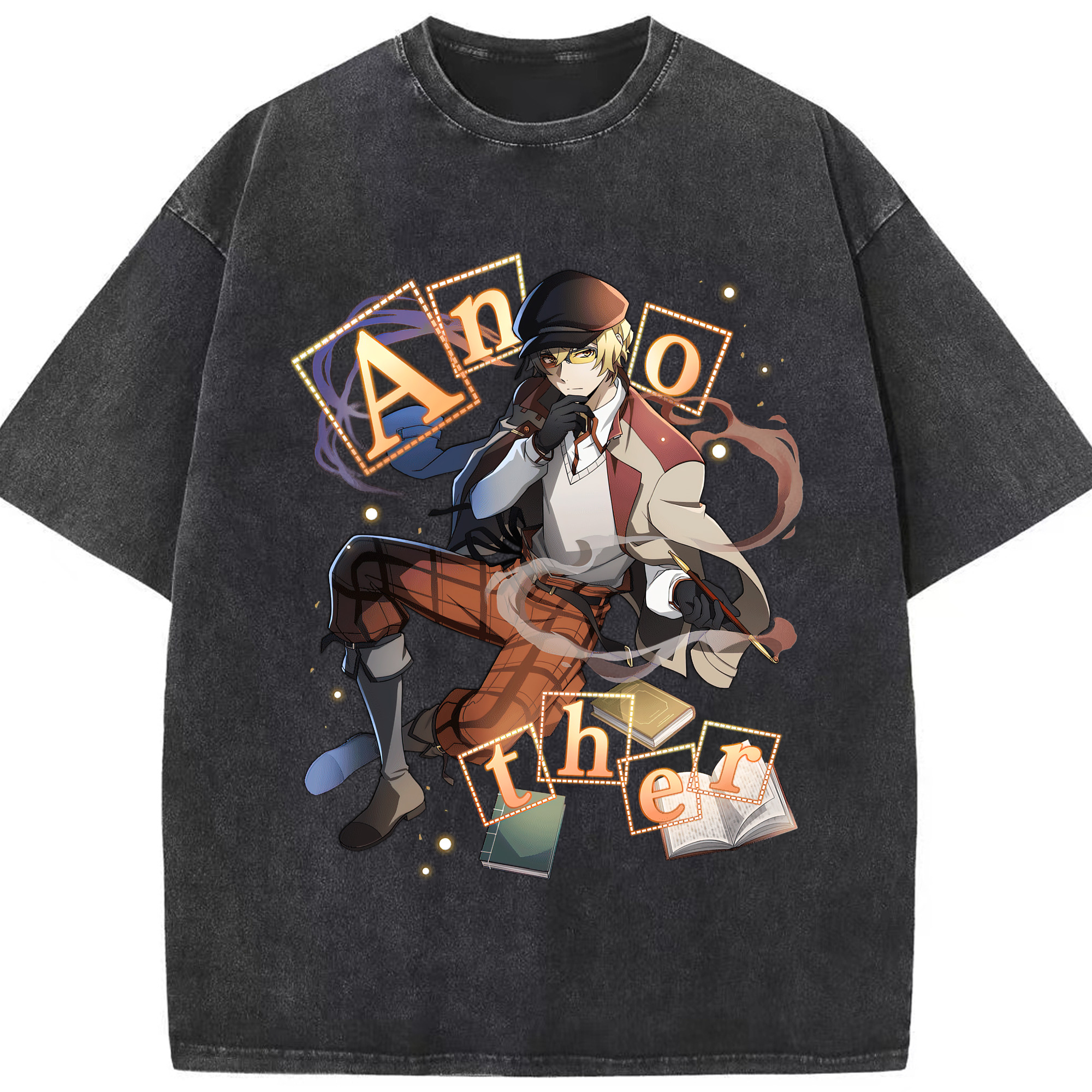 （画像用） 文豪ストレイドッグス Bungo Stray Dogs 綿100% ヴィンテージ風 半袖Tシャツ（フロントプリント）