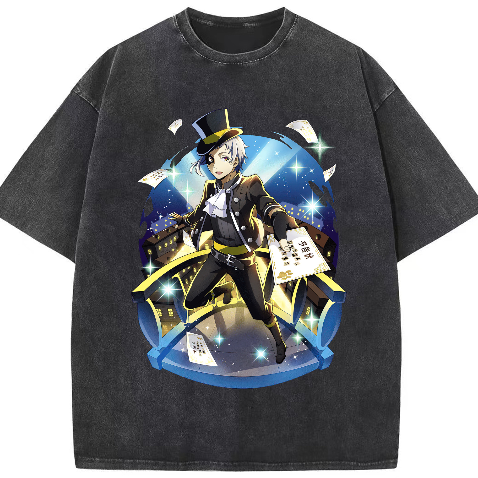 （画像用） 文豪ストレイドッグス Bungo Stray Dogs 綿100% ヴィンテージ風 半袖Tシャツ（フロントプリント）