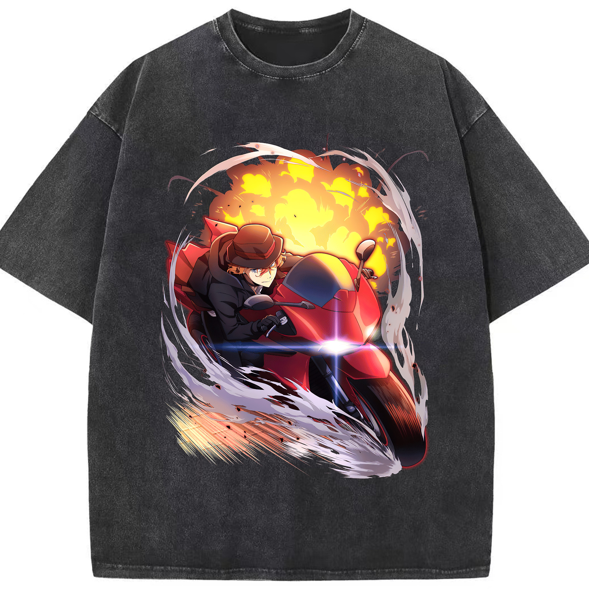（画像用） 文豪ストレイドッグス Bungo Stray Dogs 綿100% ヴィンテージ風 半袖Tシャツ（フロントプリント）