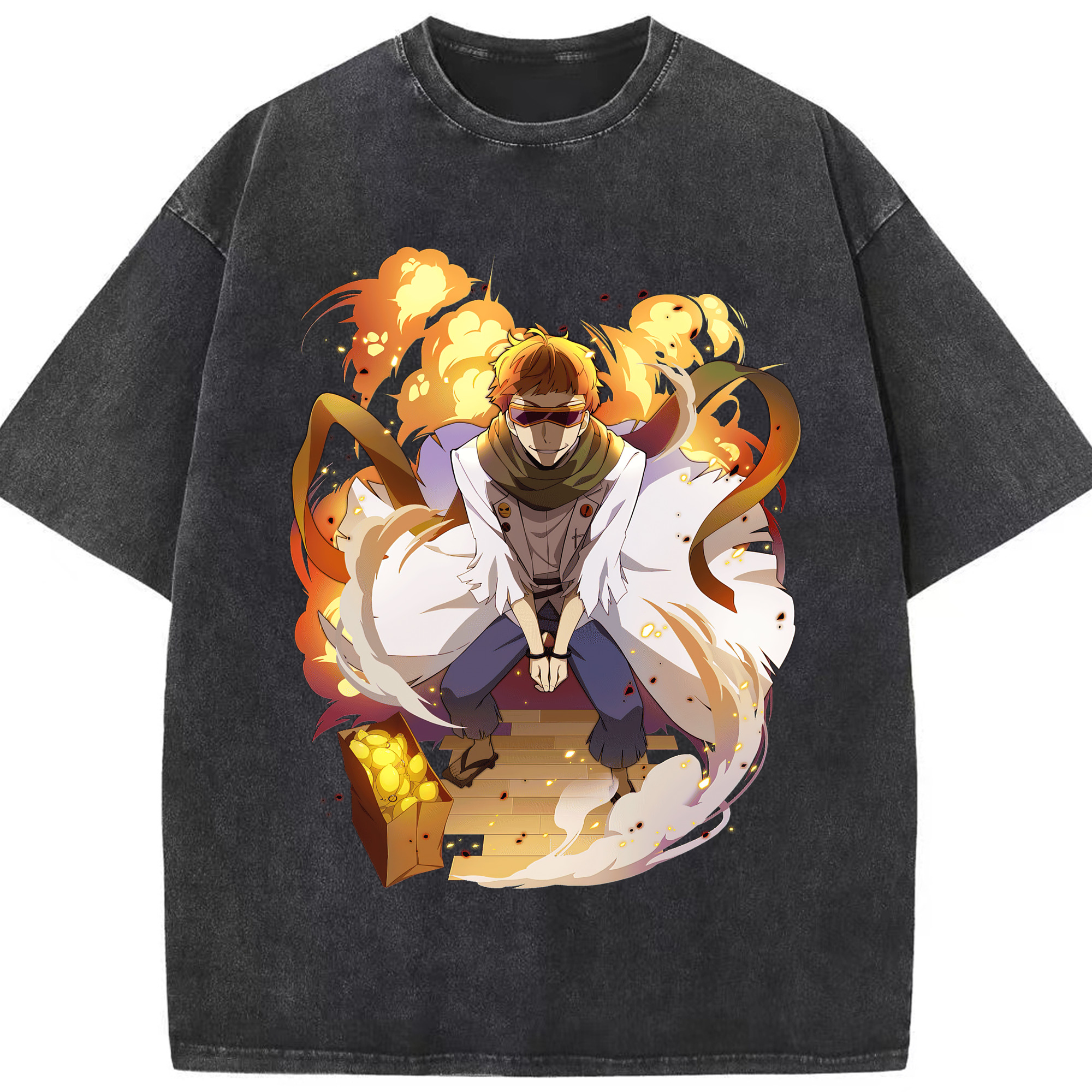 （画像用） 文豪ストレイドッグス Bungo Stray Dogs 綿100% ヴィンテージ風 半袖Tシャツ（フロントプリント）