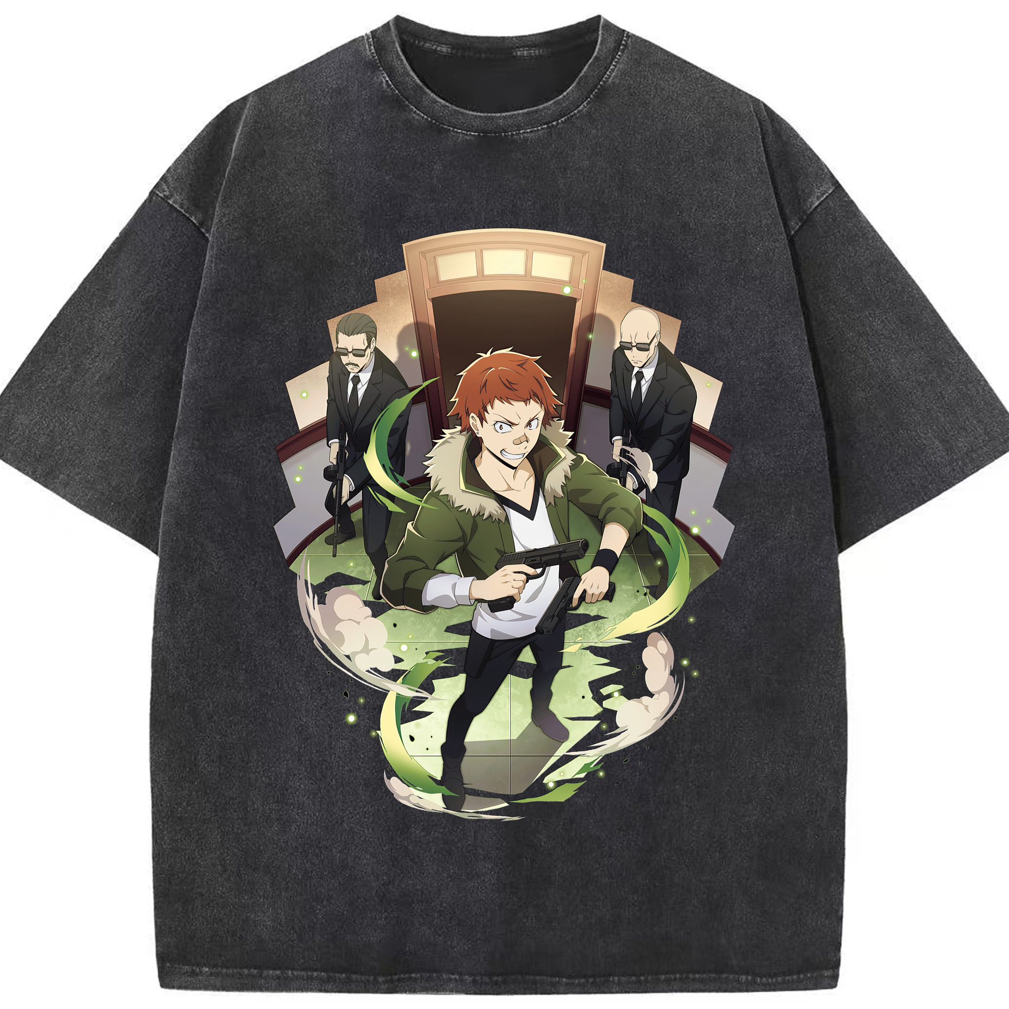 （画像用） 文豪ストレイドッグス Bungo Stray Dogs 綿100% ヴィンテージ風 半袖Tシャツ（フロントプリント）