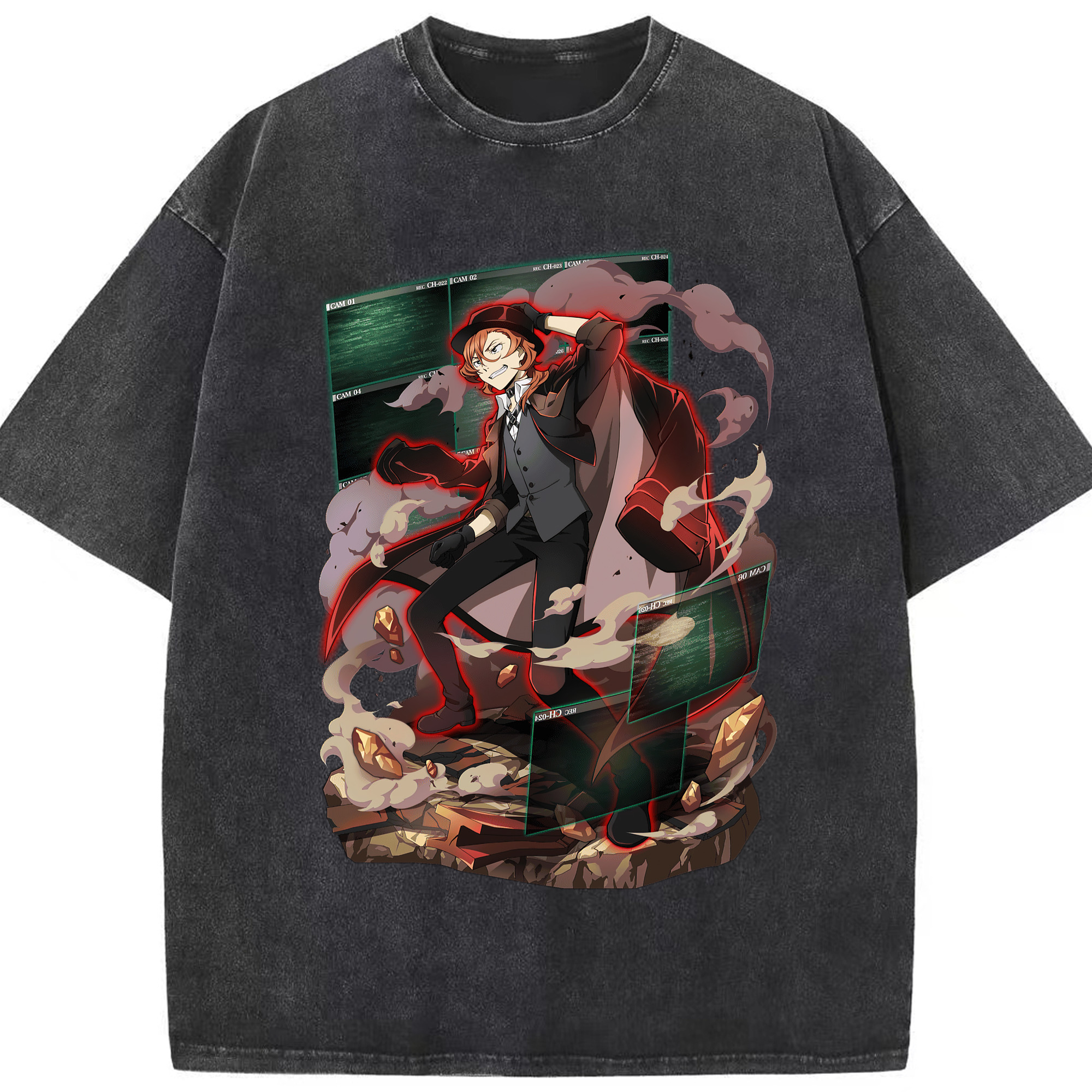 （画像用） 文豪ストレイドッグス Bungo Stray Dogs 綿100% ヴィンテージ風 半袖Tシャツ（フロントプリント）
