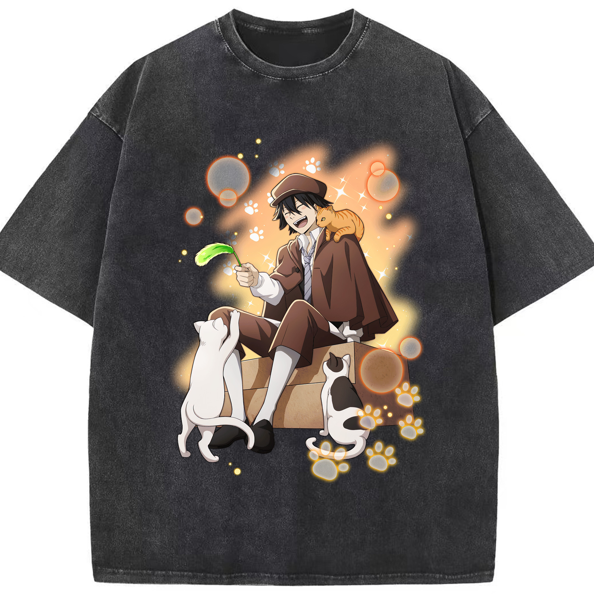 （画像用） 文豪ストレイドッグス Bungo Stray Dogs 綿100% ヴィンテージ風 半袖Tシャツ（フロントプリント）