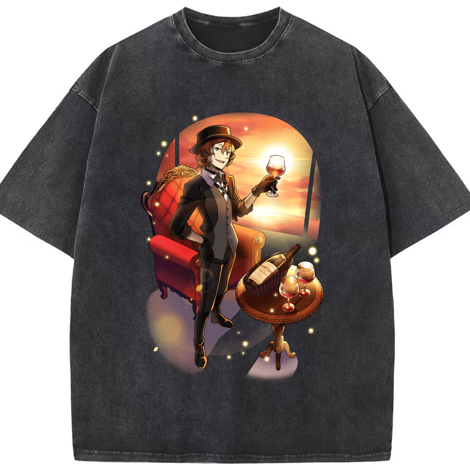 （画像用） 文豪ストレイドッグス Bungo Stray Dogs 綿100% ヴィンテージ風 半袖Tシャツ（フロントプリント）