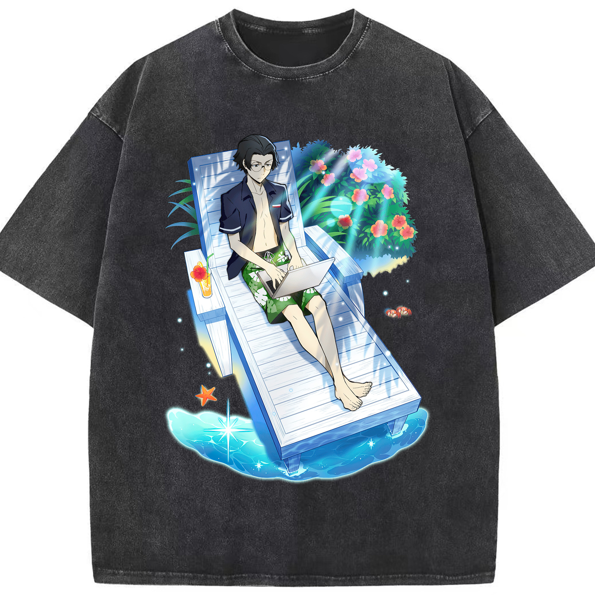 （画像用） 文豪ストレイドッグス Bungo Stray Dogs 綿100% ヴィンテージ風 半袖Tシャツ（フロントプリント）