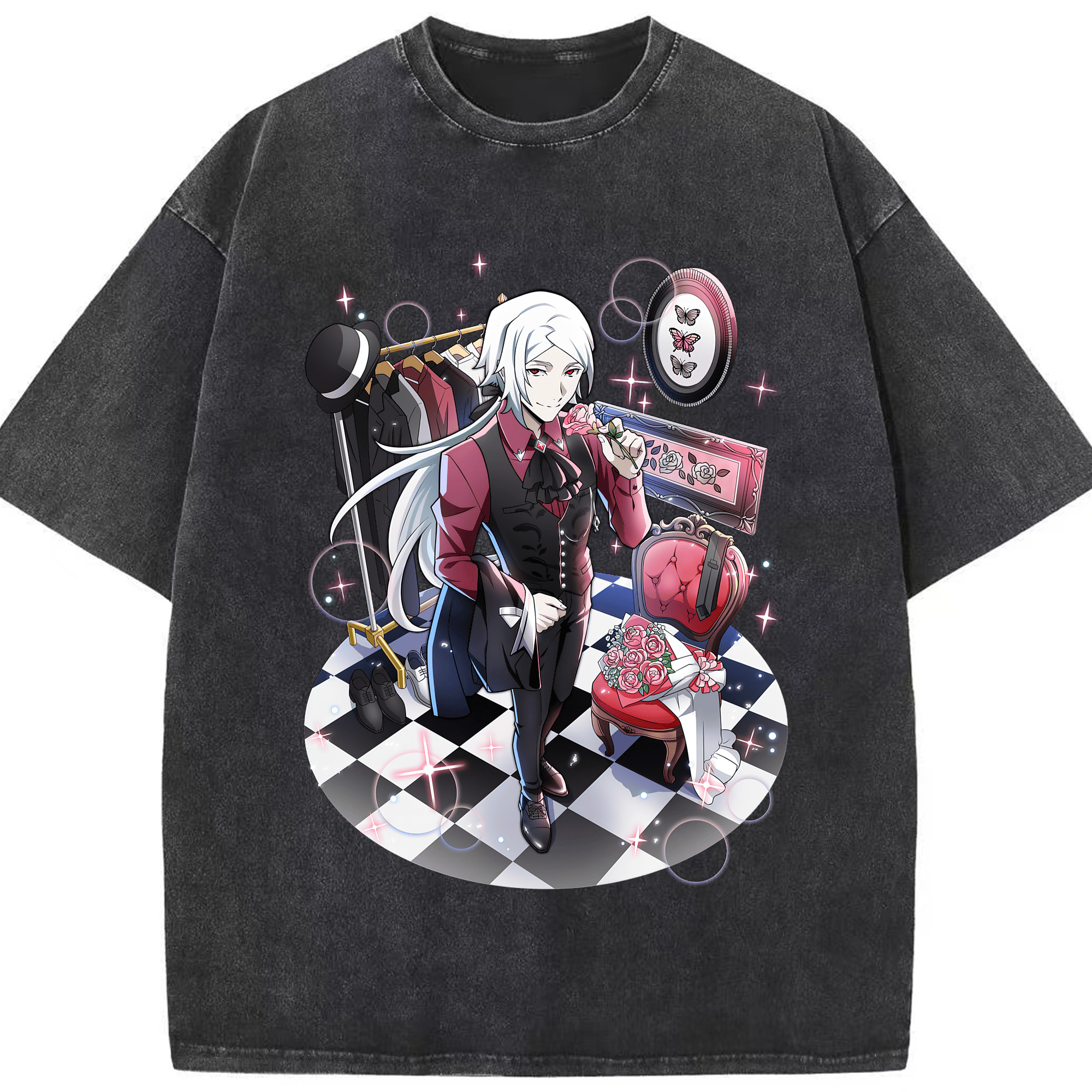 （画像用） 文豪ストレイドッグス Bungo Stray Dogs 綿100% ヴィンテージ風 半袖Tシャツ（フロントプリント）