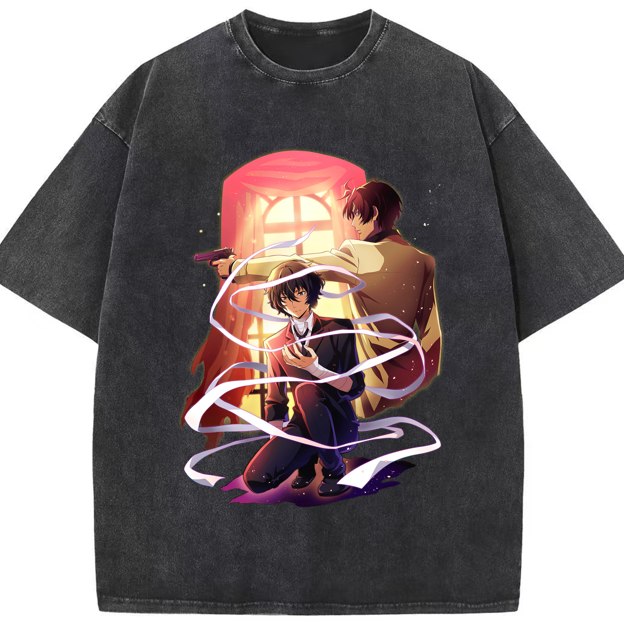 （画像用） 文豪ストレイドッグス Bungo Stray Dogs 綿100% ヴィンテージ風 半袖Tシャツ（フロントプリント）