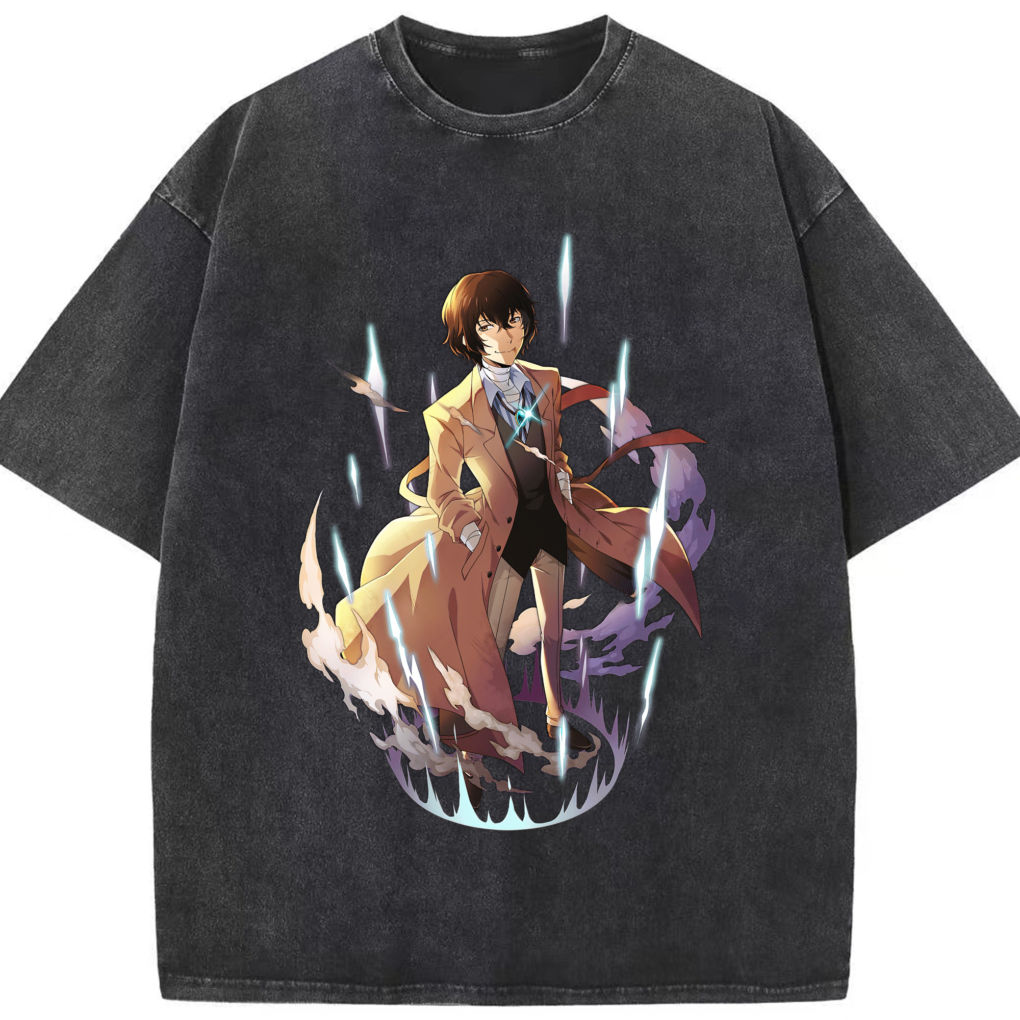 （画像用） 文豪ストレイドッグス Bungo Stray Dogs 綿100% ヴィンテージ風 半袖Tシャツ（フロントプリント）