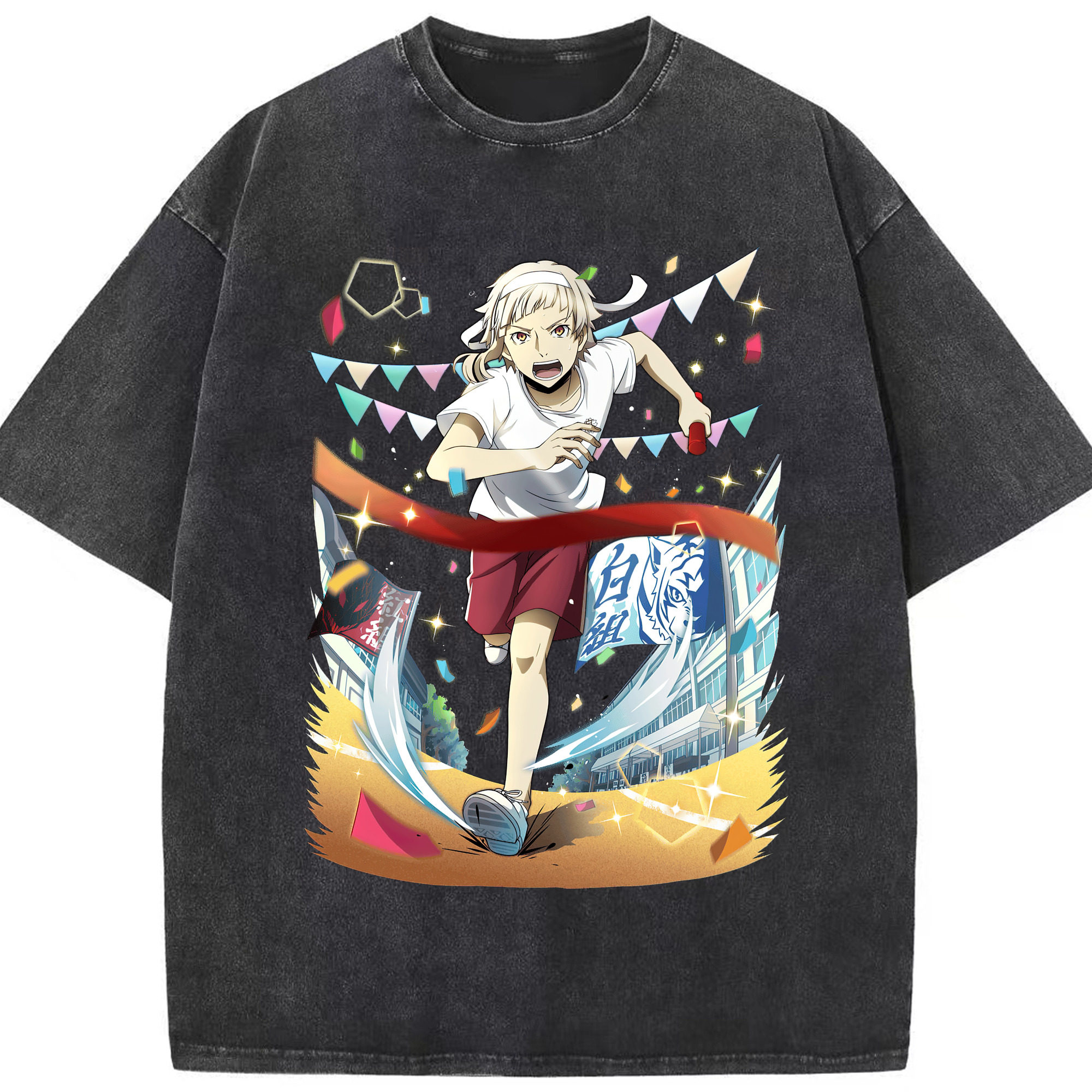 （画像用） 文豪ストレイドッグス Bungo Stray Dogs 綿100% ヴィンテージ風 半袖Tシャツ（フロントプリント）