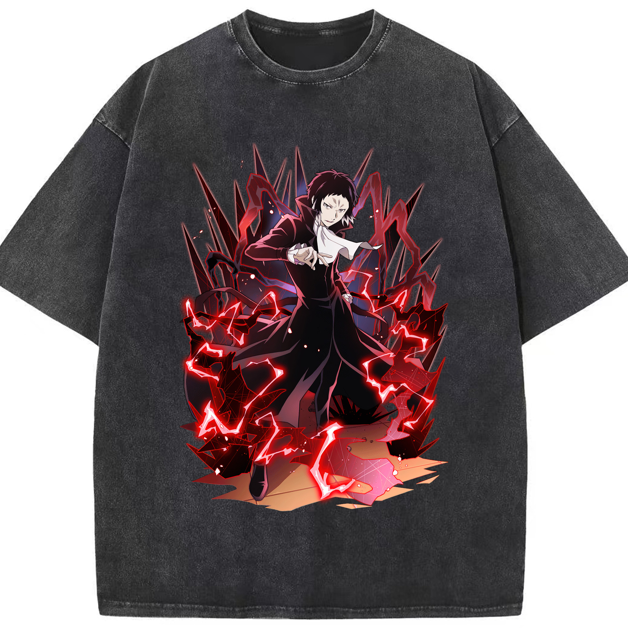 （画像用） 文豪ストレイドッグス Bungo Stray Dogs 綿100% ヴィンテージ風 半袖Tシャツ（フロントプリント）