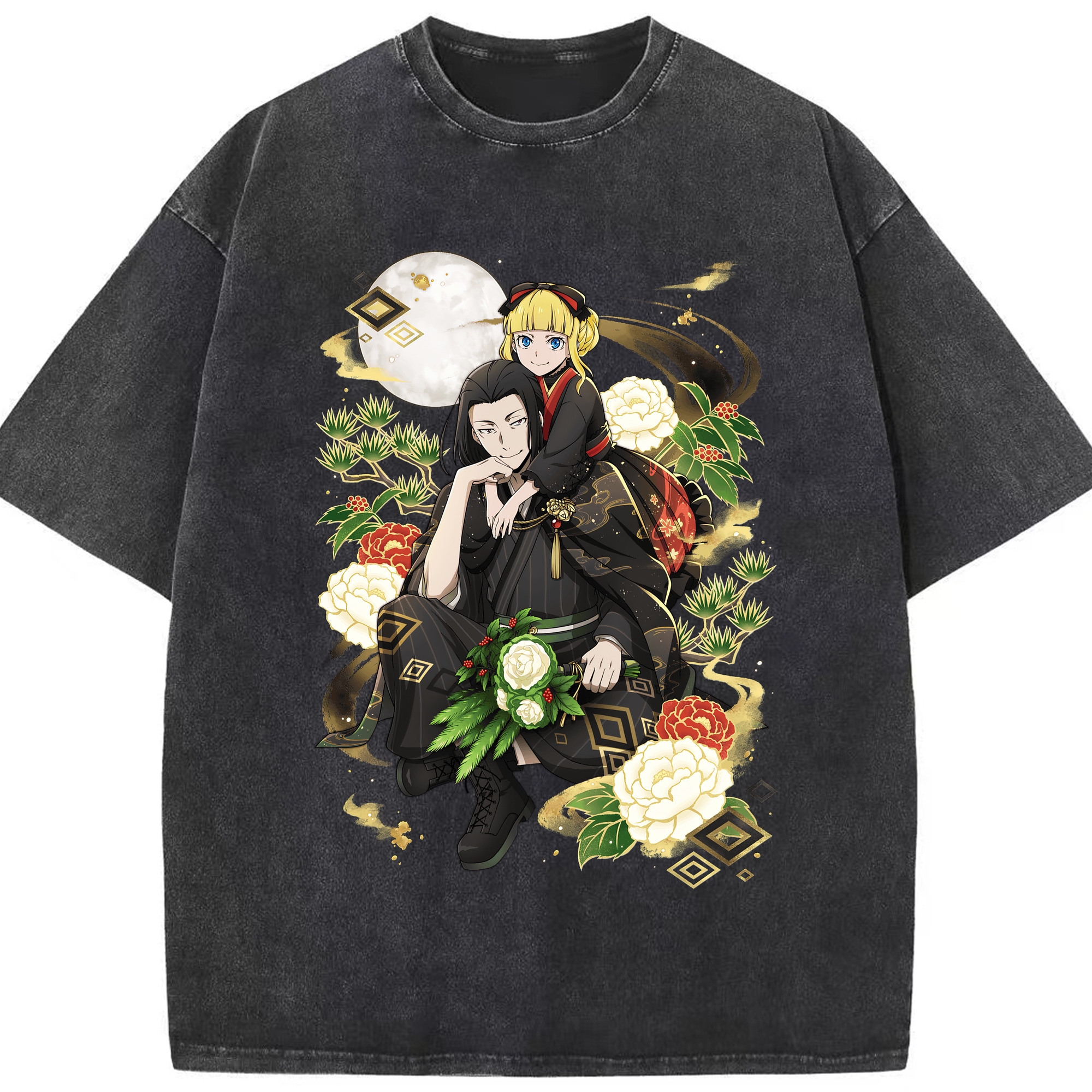 （画像用） 文豪ストレイドッグス Bungo Stray Dogs 綿100% ヴィンテージ風 半袖Tシャツ（フロントプリント）