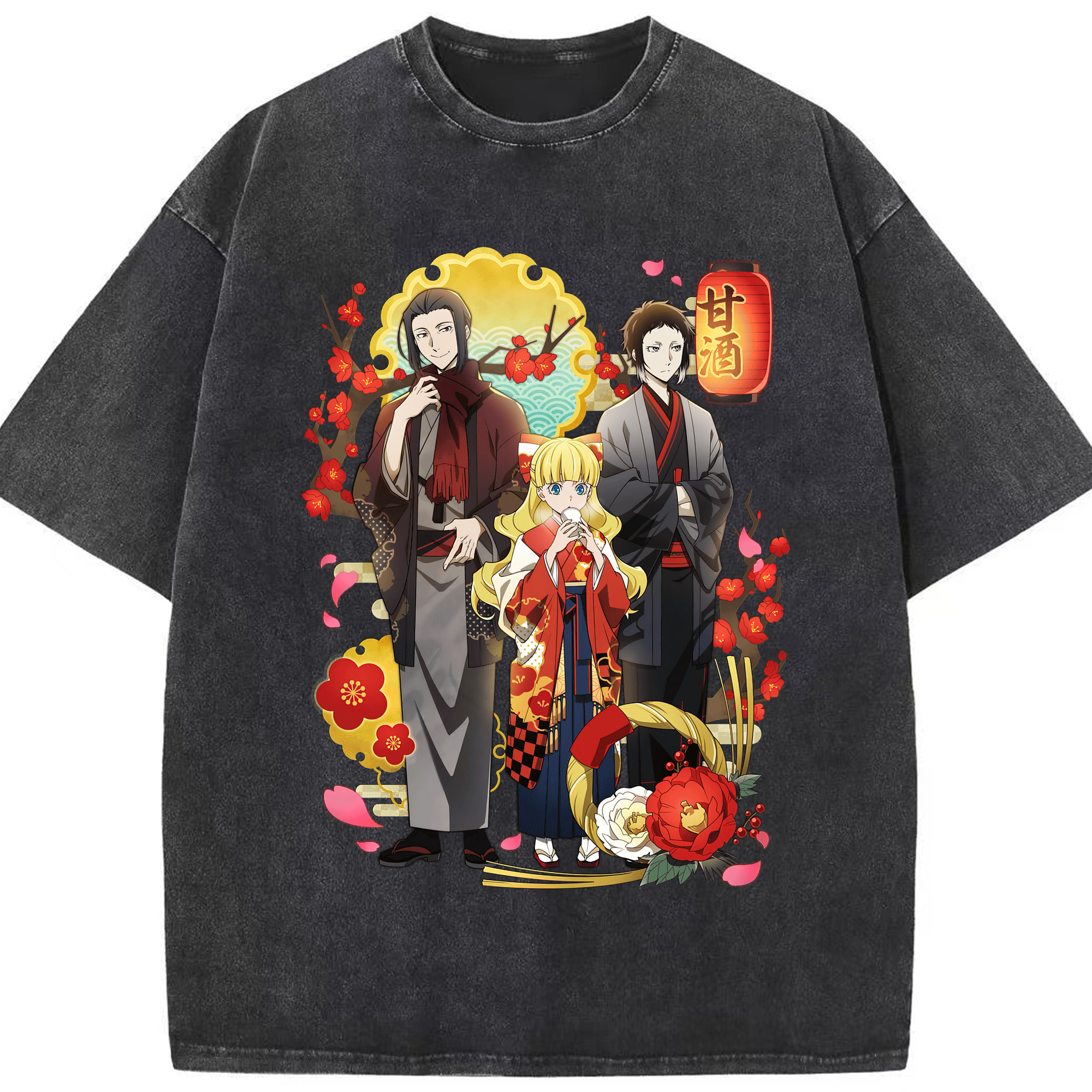 （画像用） 文豪ストレイドッグス Bungo Stray Dogs 綿100% ヴィンテージ風 半袖Tシャツ（フロントプリント）