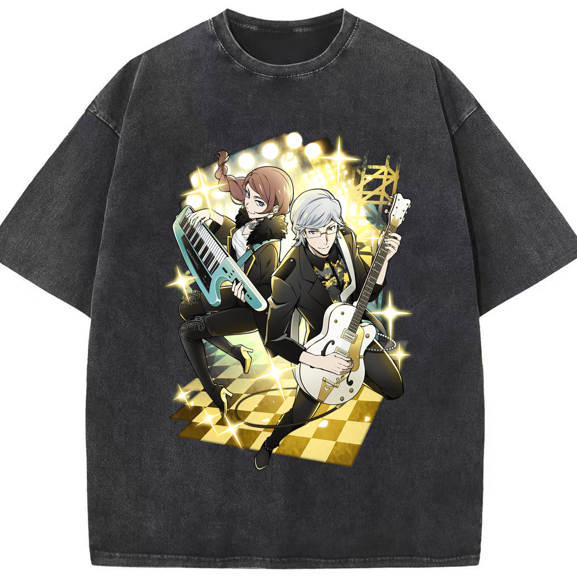 （画像用） 文豪ストレイドッグス Bungo Stray Dogs 綿100% ヴィンテージ風 半袖Tシャツ（フロントプリント）