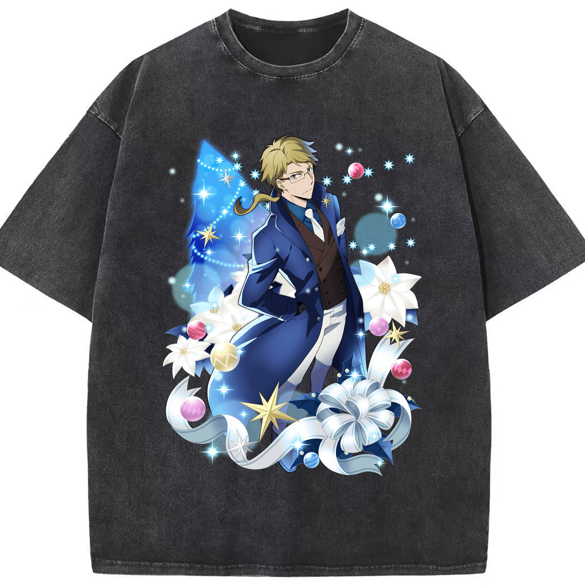 （画像用） 文豪ストレイドッグス Bungo Stray Dogs 綿100% ヴィンテージ風 半袖Tシャツ（フロントプリント）