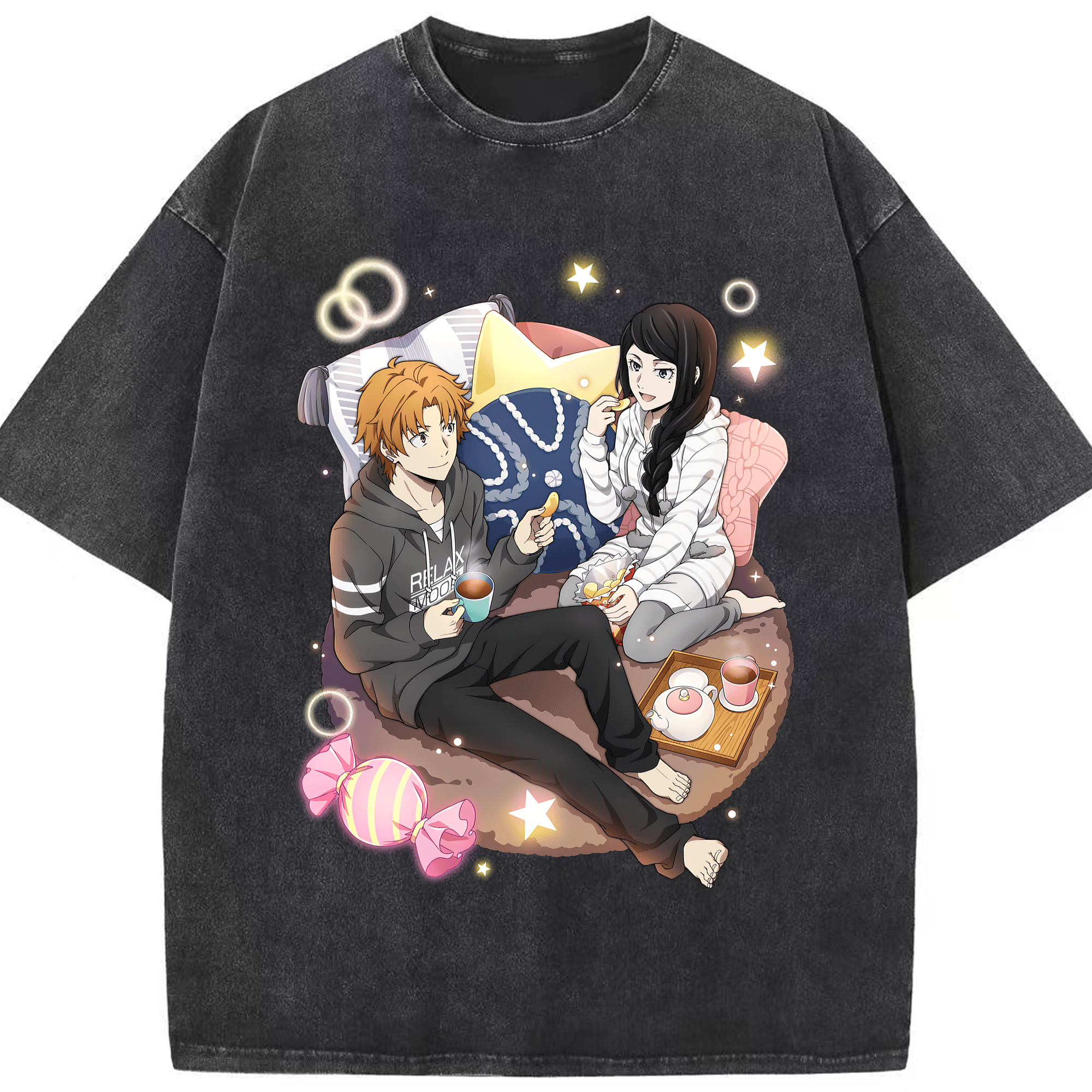 （画像用） 文豪ストレイドッグス Bungo Stray Dogs 綿100% ヴィンテージ風 半袖Tシャツ（フロントプリント）