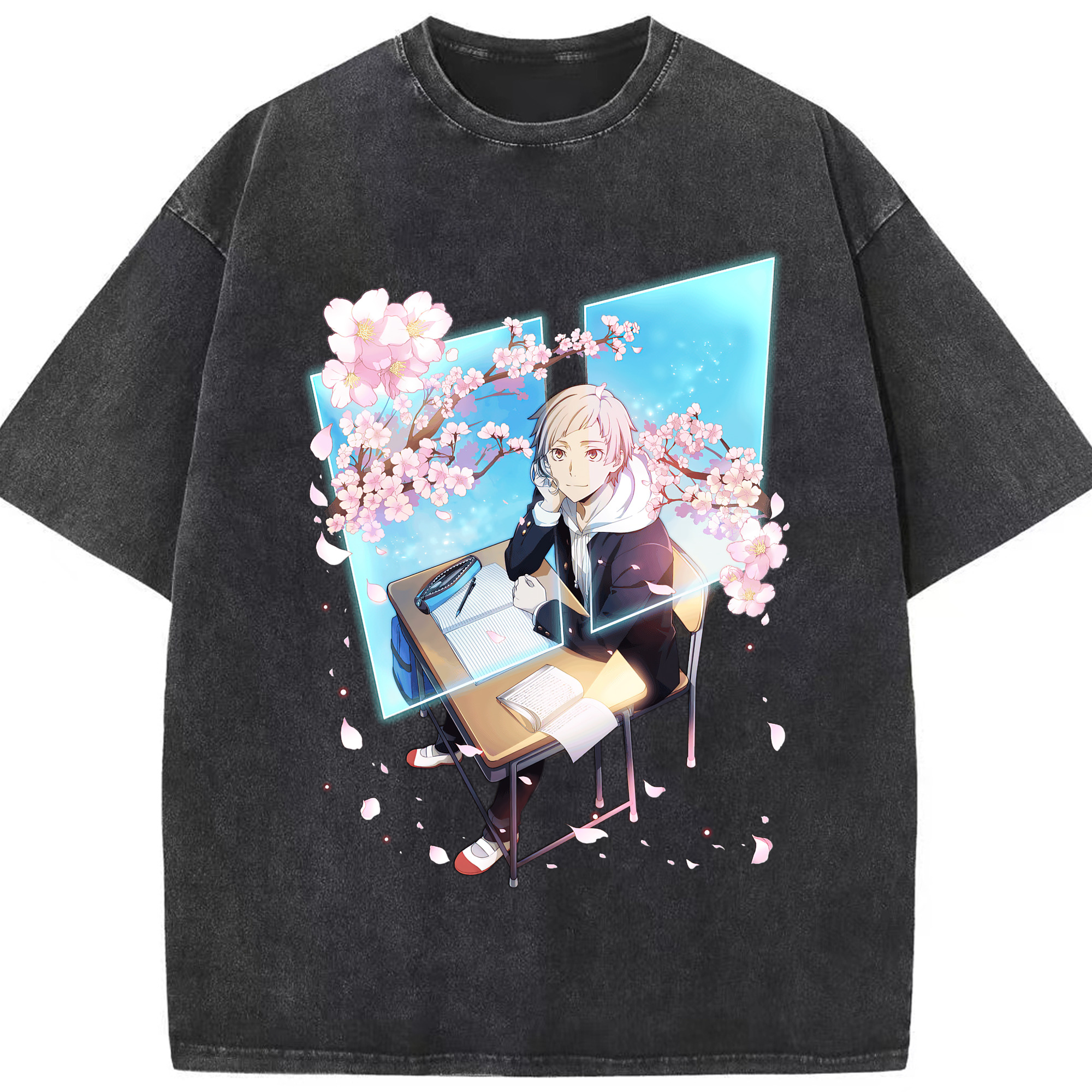 （画像用） 文豪ストレイドッグス Bungo Stray Dogs 綿100% ヴィンテージ風 半袖Tシャツ（フロントプリント）