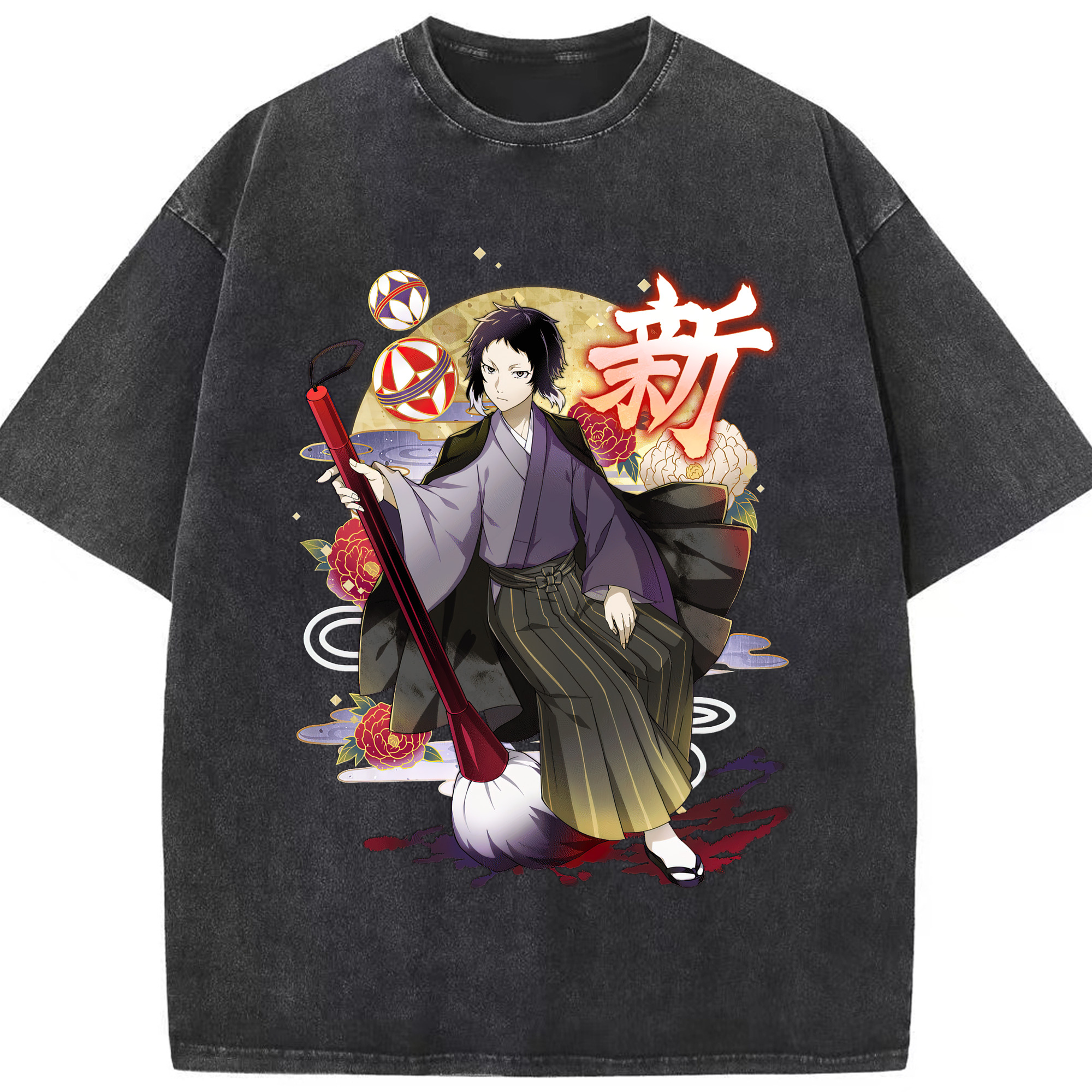 （画像用） 文豪ストレイドッグス Bungo Stray Dogs 綿100% ヴィンテージ風 半袖Tシャツ（フロントプリント）