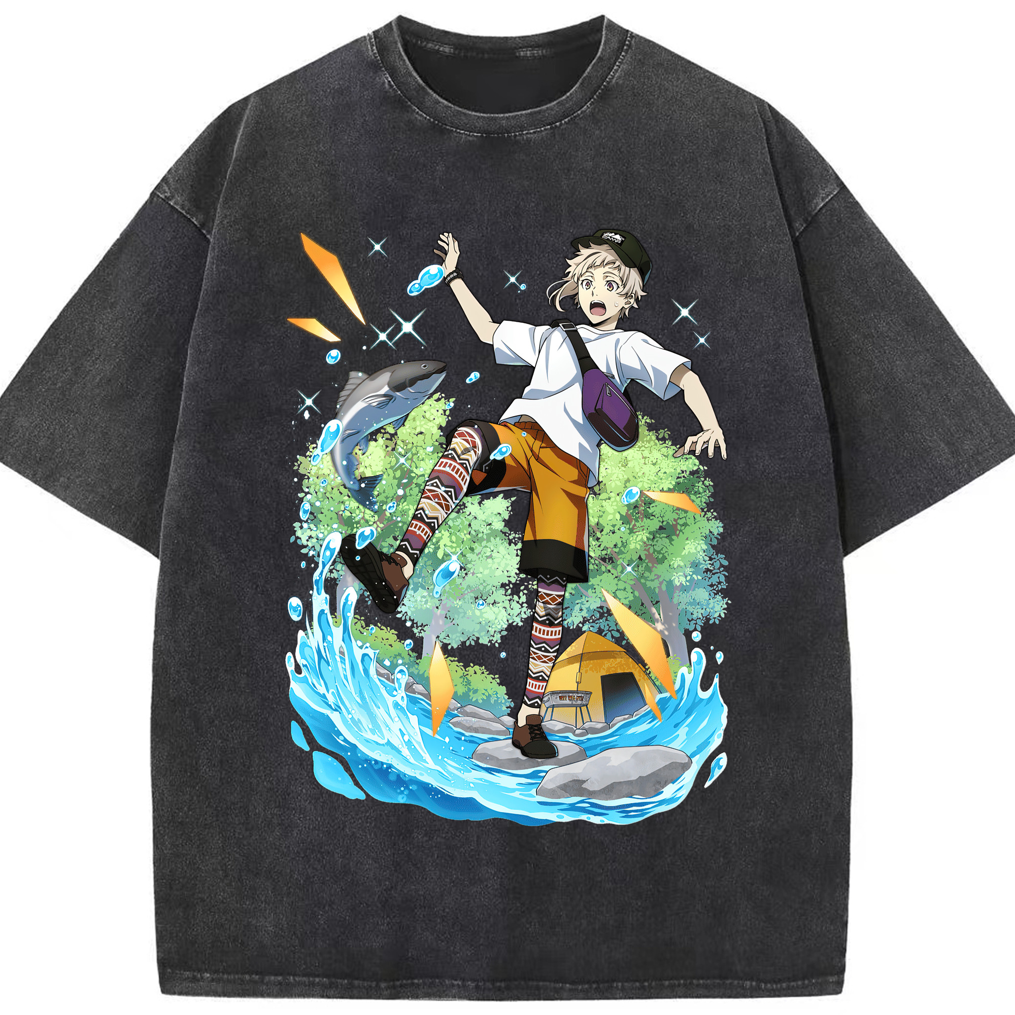 （画像用） 文豪ストレイドッグス Bungo Stray Dogs 綿100% ヴィンテージ風 半袖Tシャツ（フロントプリント）
