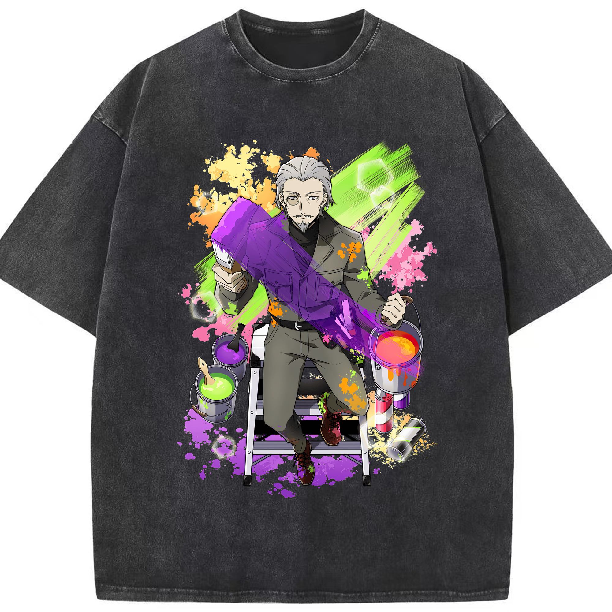 （画像用） 文豪ストレイドッグス Bungo Stray Dogs 綿100% ヴィンテージ風 半袖Tシャツ（フロントプリント）