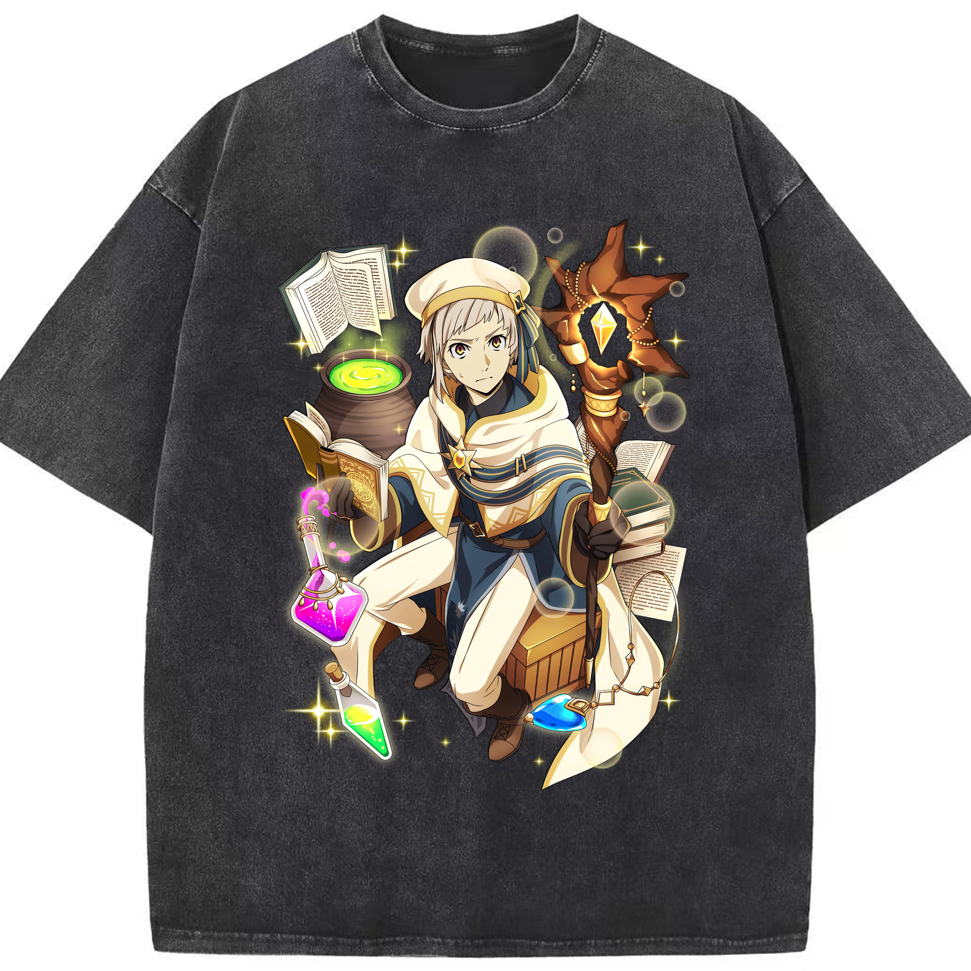 （画像用） 文豪ストレイドッグス Bungo Stray Dogs 綿100% ヴィンテージ風 半袖Tシャツ（フロントプリント）