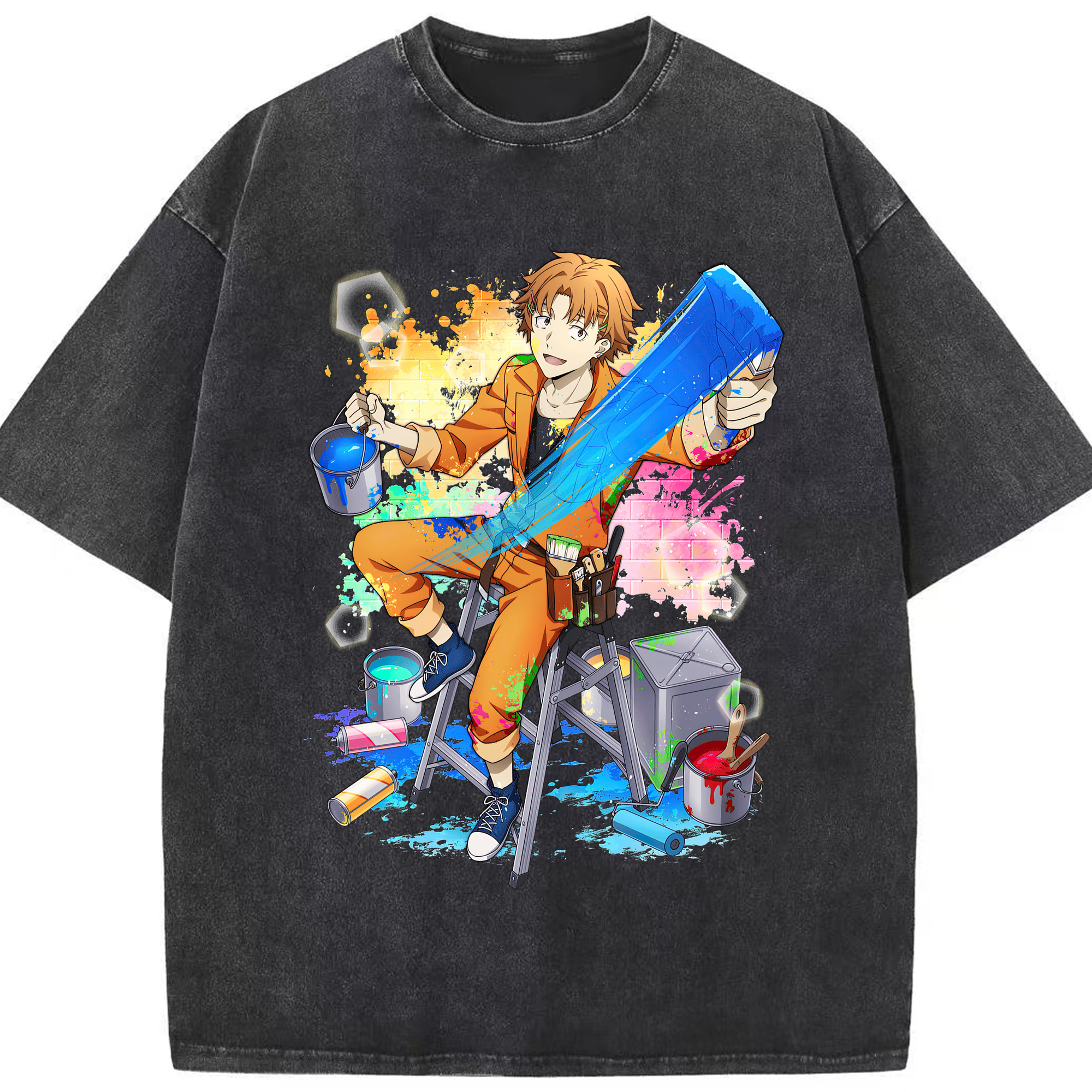 （画像用） 文豪ストレイドッグス Bungo Stray Dogs 綿100% ヴィンテージ風 半袖Tシャツ（フロントプリント）