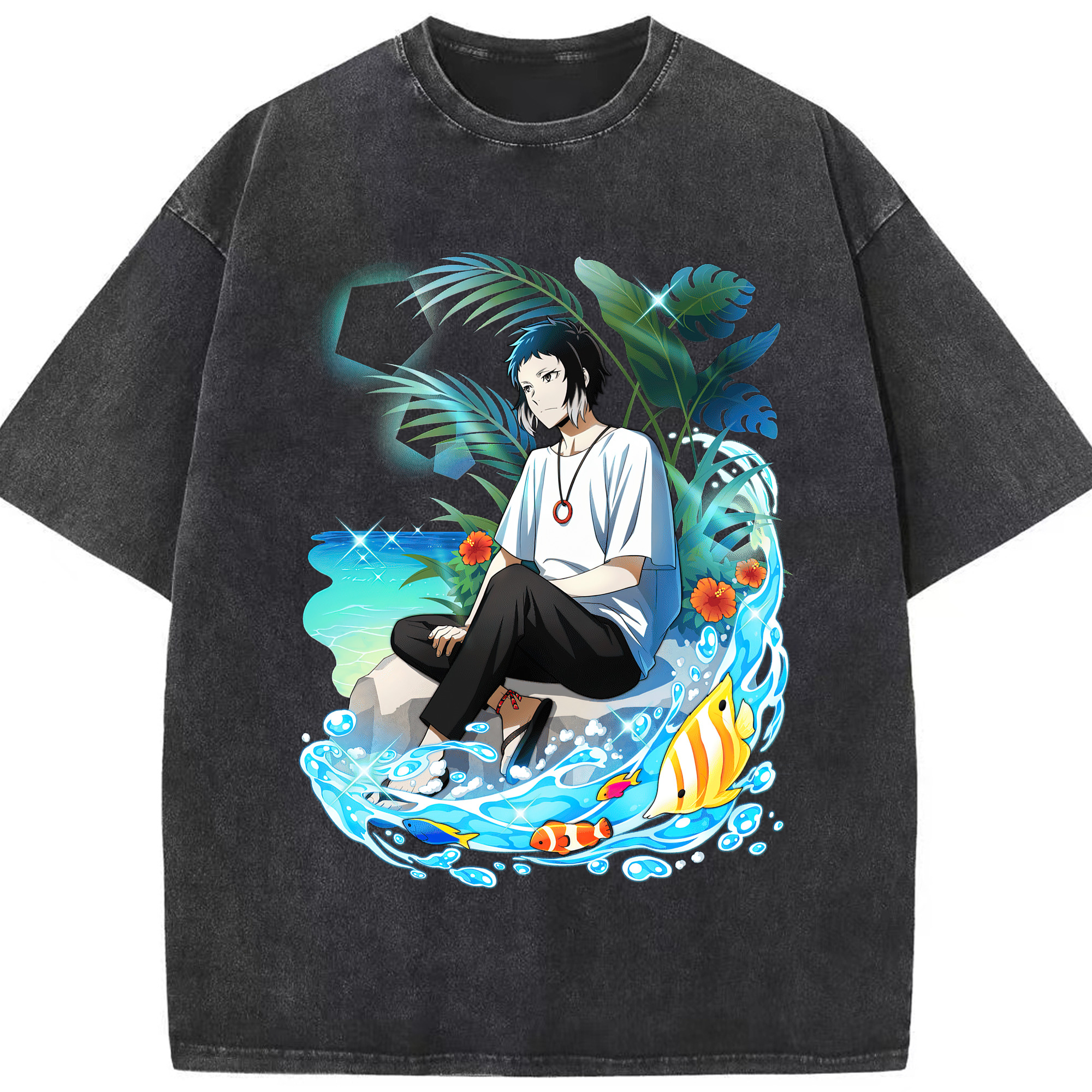 （画像用） 文豪ストレイドッグス Bungo Stray Dogs 綿100% ヴィンテージ風 半袖Tシャツ（フロントプリント）