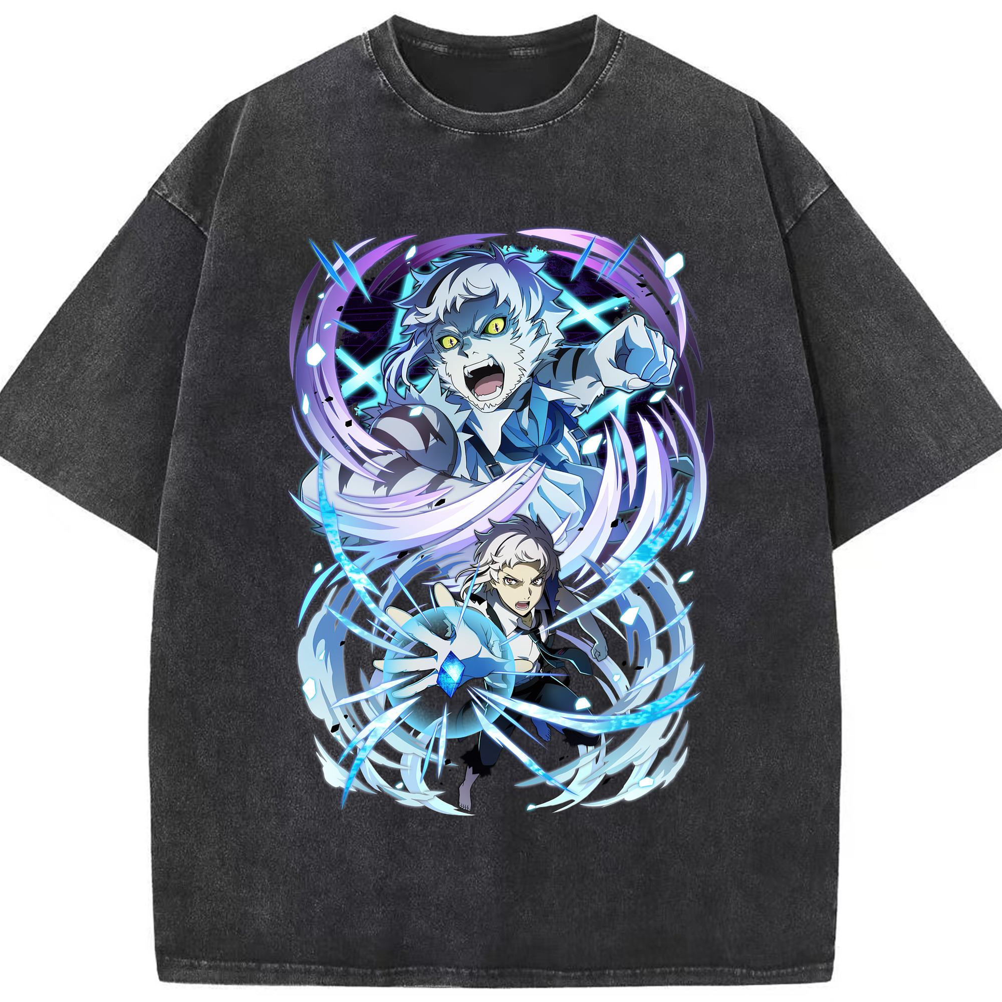 （画像用） 文豪ストレイドッグス Bungo Stray Dogs 綿100% ヴィンテージ風 半袖Tシャツ（フロントプリント）