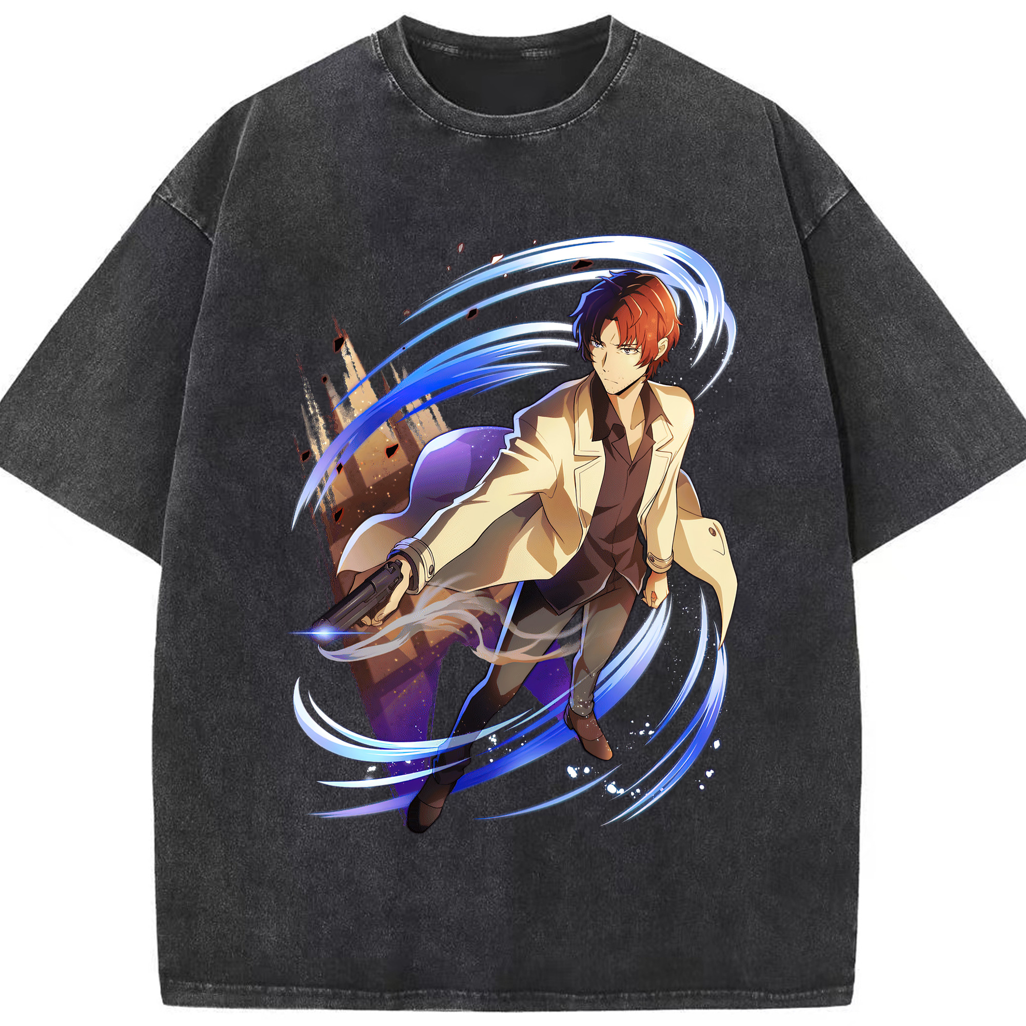 （画像用） 文豪ストレイドッグス Bungo Stray Dogs 綿100% ヴィンテージ風 半袖Tシャツ（フロントプリント）