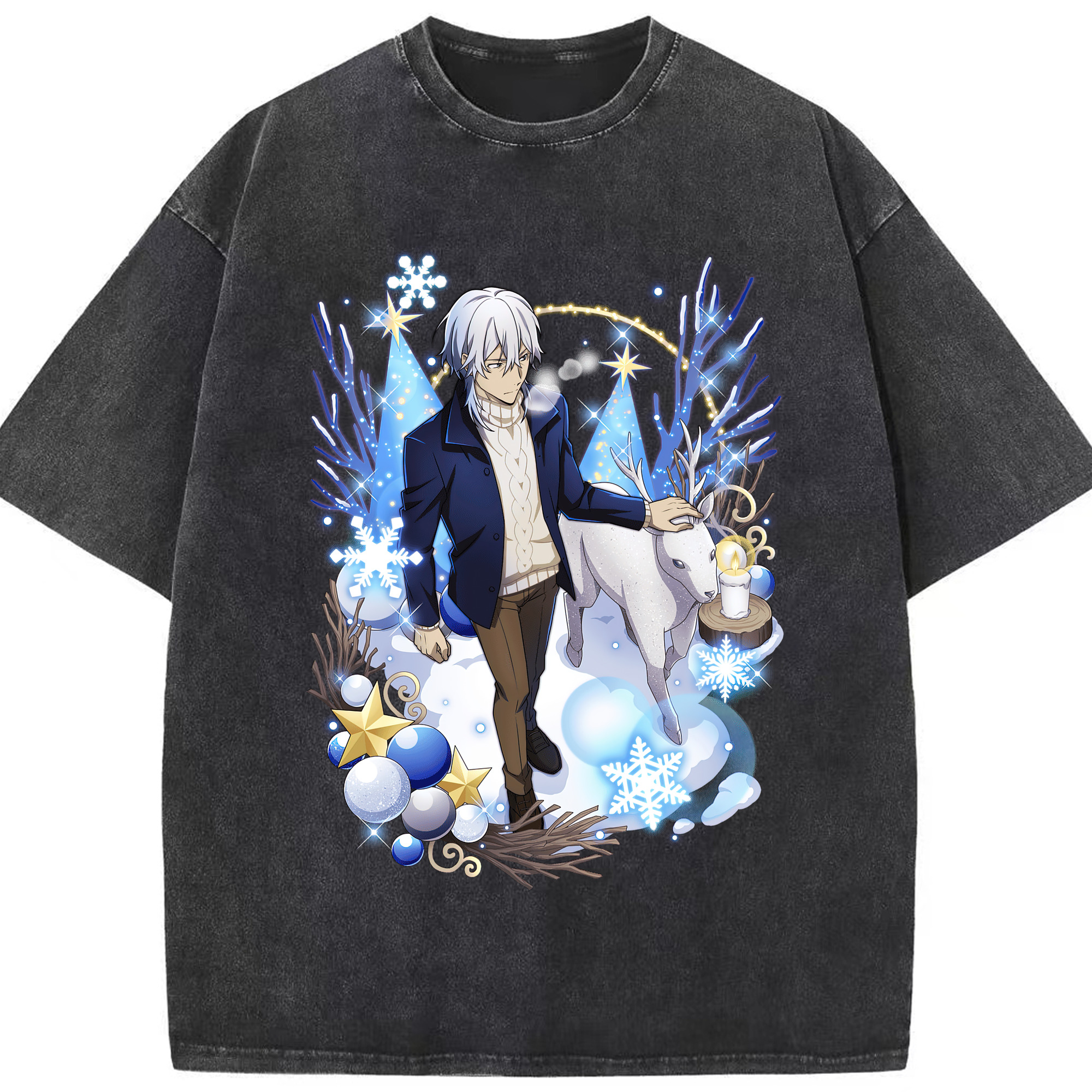 （画像用） 文豪ストレイドッグス Bungo Stray Dogs 綿100% ヴィンテージ風 半袖Tシャツ（フロントプリント）