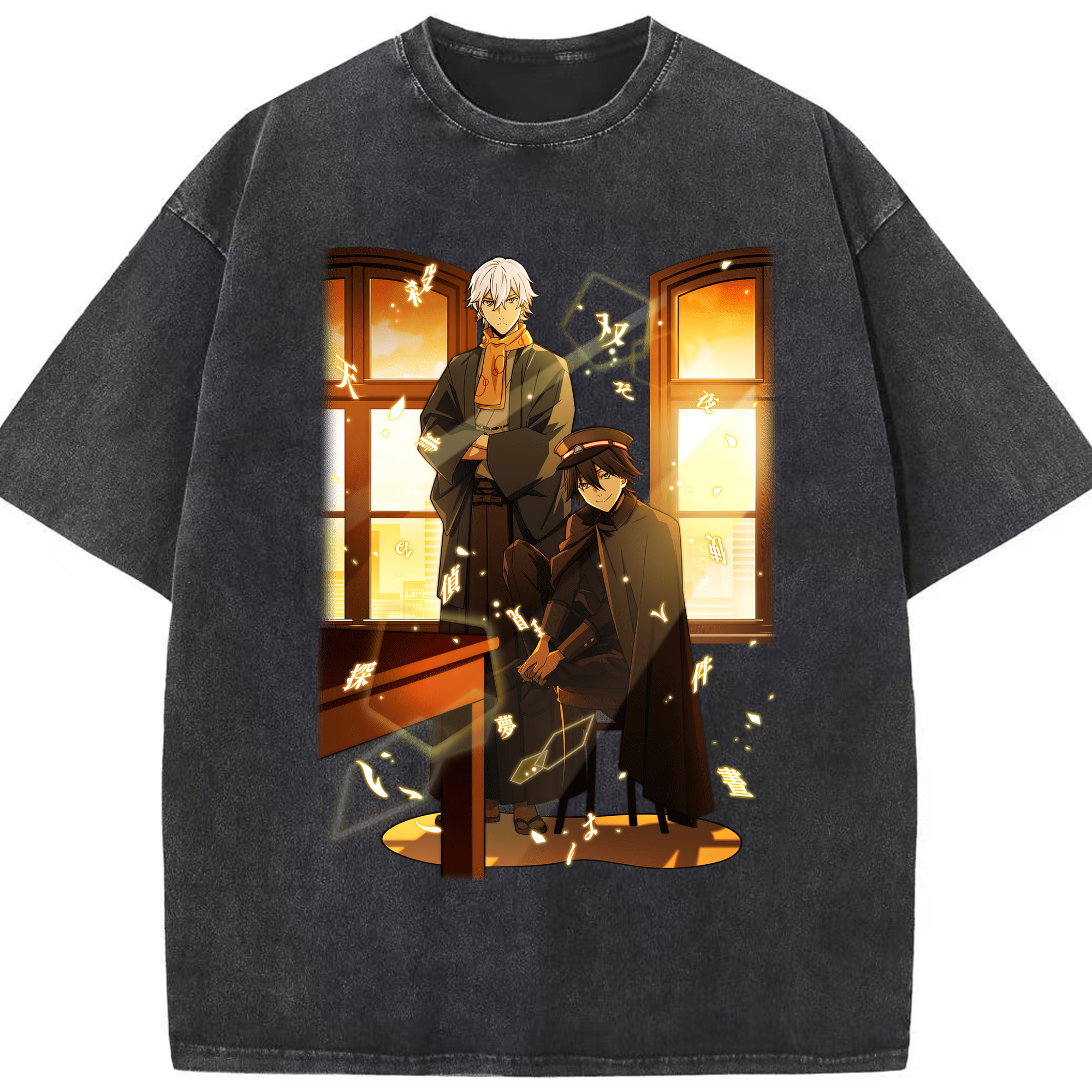 （画像用） 文豪ストレイドッグス Bungo Stray Dogs 綿100% ヴィンテージ風 半袖Tシャツ（フロントプリント）