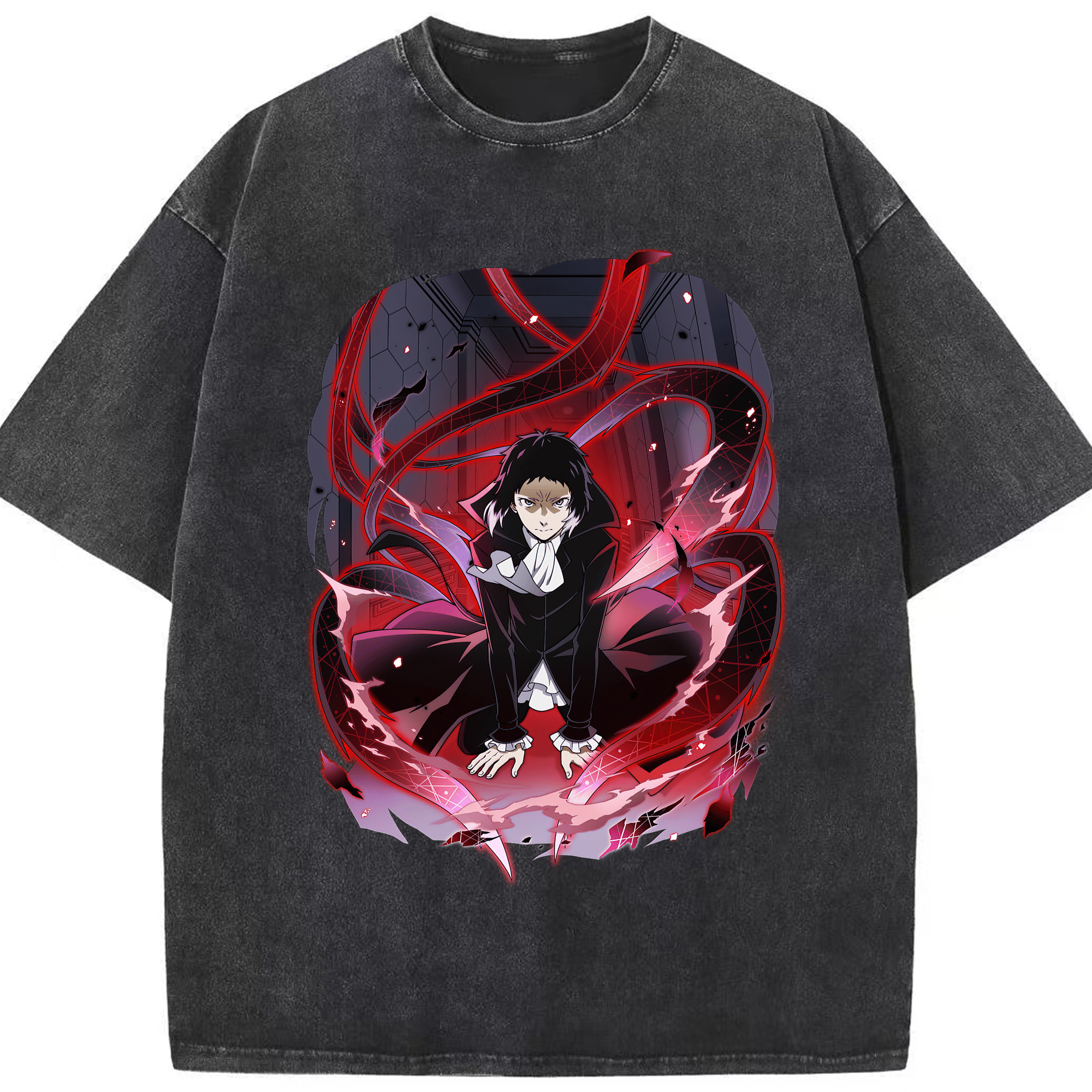 （画像用） 文豪ストレイドッグス Bungo Stray Dogs 綿100% ヴィンテージ風 半袖Tシャツ（フロントプリント）