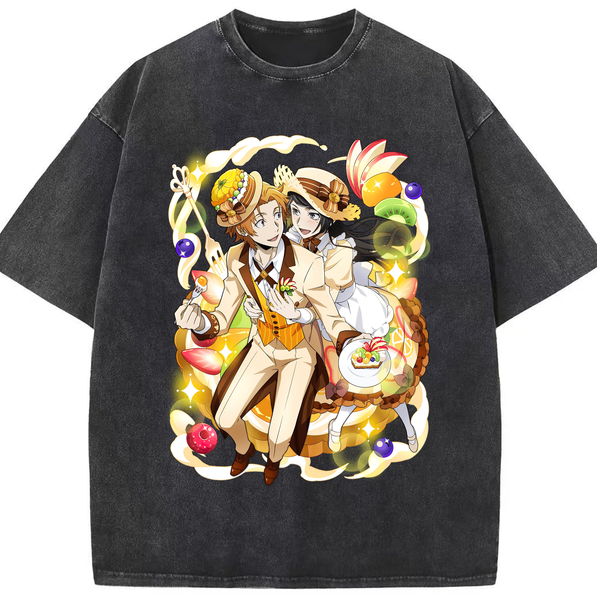 （画像用） 文豪ストレイドッグス Bungo Stray Dogs 綿100% ヴィンテージ風 半袖Tシャツ（フロントプリント）