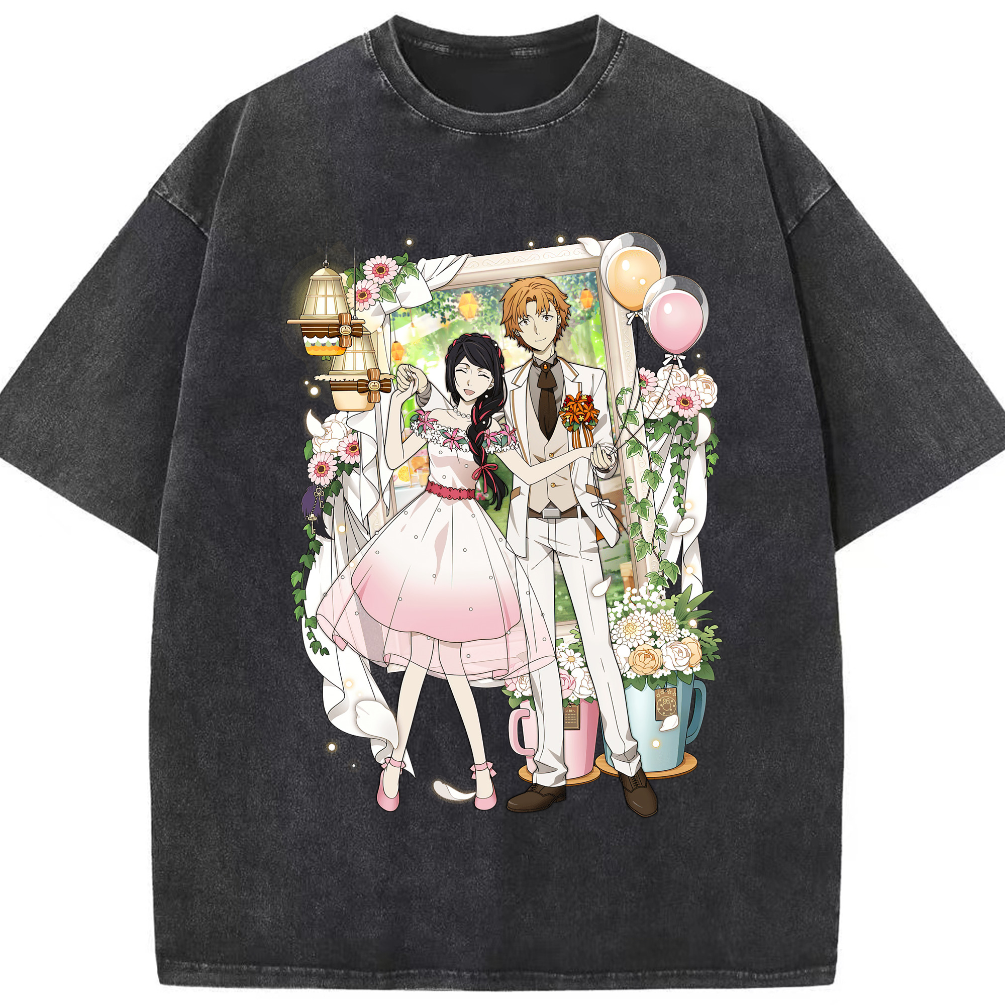 （画像用） 文豪ストレイドッグス Bungo Stray Dogs 綿100% ヴィンテージ風 半袖Tシャツ（フロントプリント）