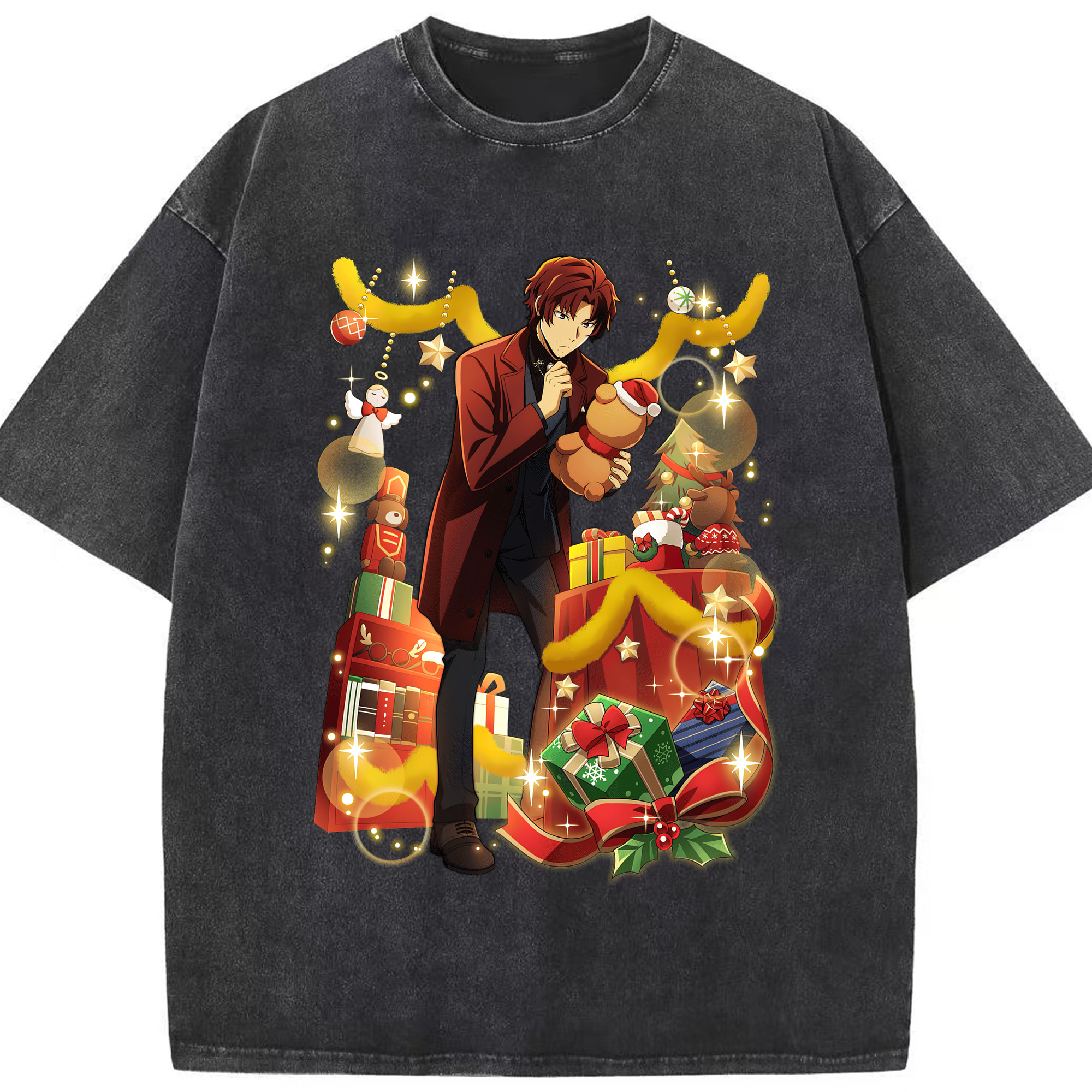 （画像用） 文豪ストレイドッグス Bungo Stray Dogs 綿100% ヴィンテージ風 半袖Tシャツ（フロントプリント）