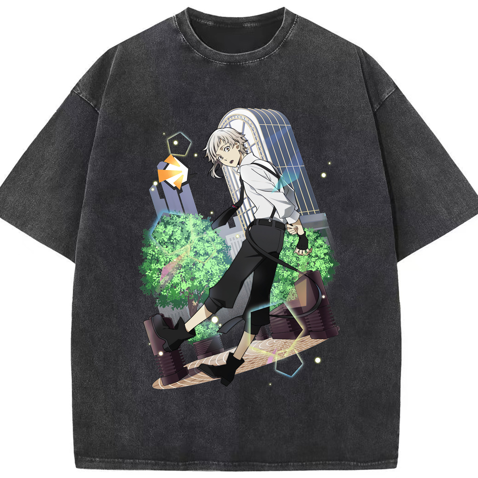 （画像用） 文豪ストレイドッグス Bungo Stray Dogs 綿100% ヴィンテージ風 半袖Tシャツ（フロントプリント）
