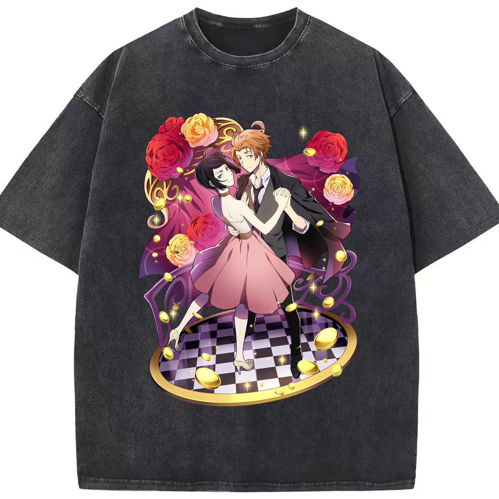 （画像用） 文豪ストレイドッグス Bungo Stray Dogs 綿100% ヴィンテージ風 半袖Tシャツ（フロントプリント）