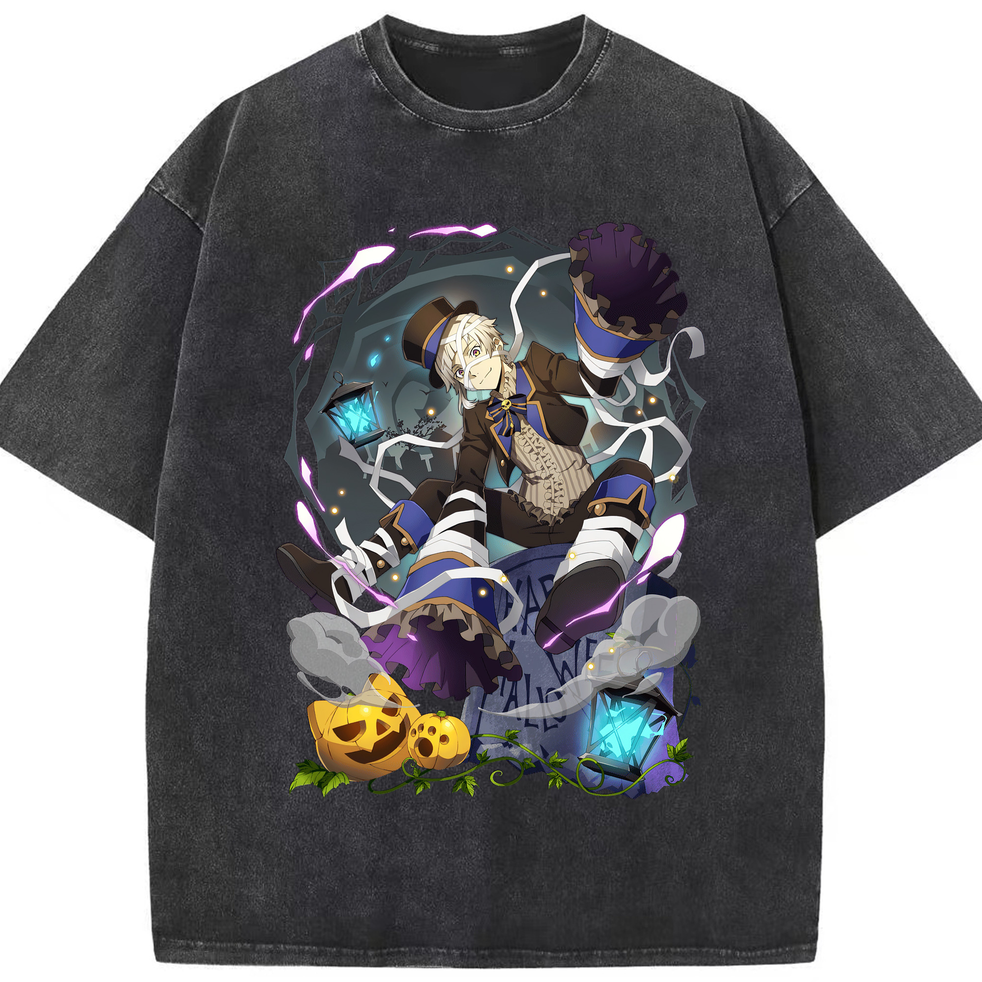 （画像用） 文豪ストレイドッグス Bungo Stray Dogs 綿100% ヴィンテージ風 半袖Tシャツ（フロントプリント）