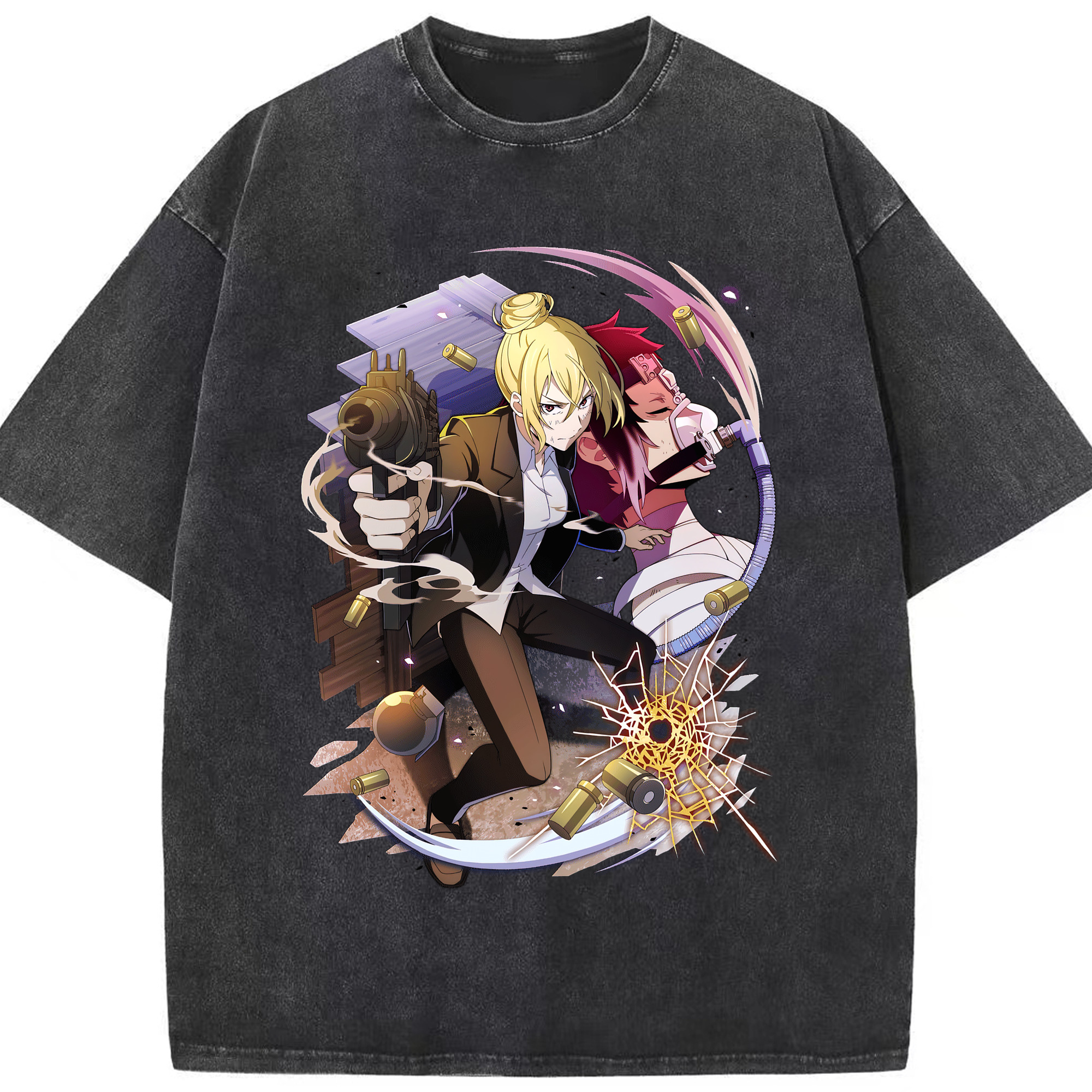 （画像用） 文豪ストレイドッグス Bungo Stray Dogs 綿100% ヴィンテージ風 半袖Tシャツ（フロントプリント）