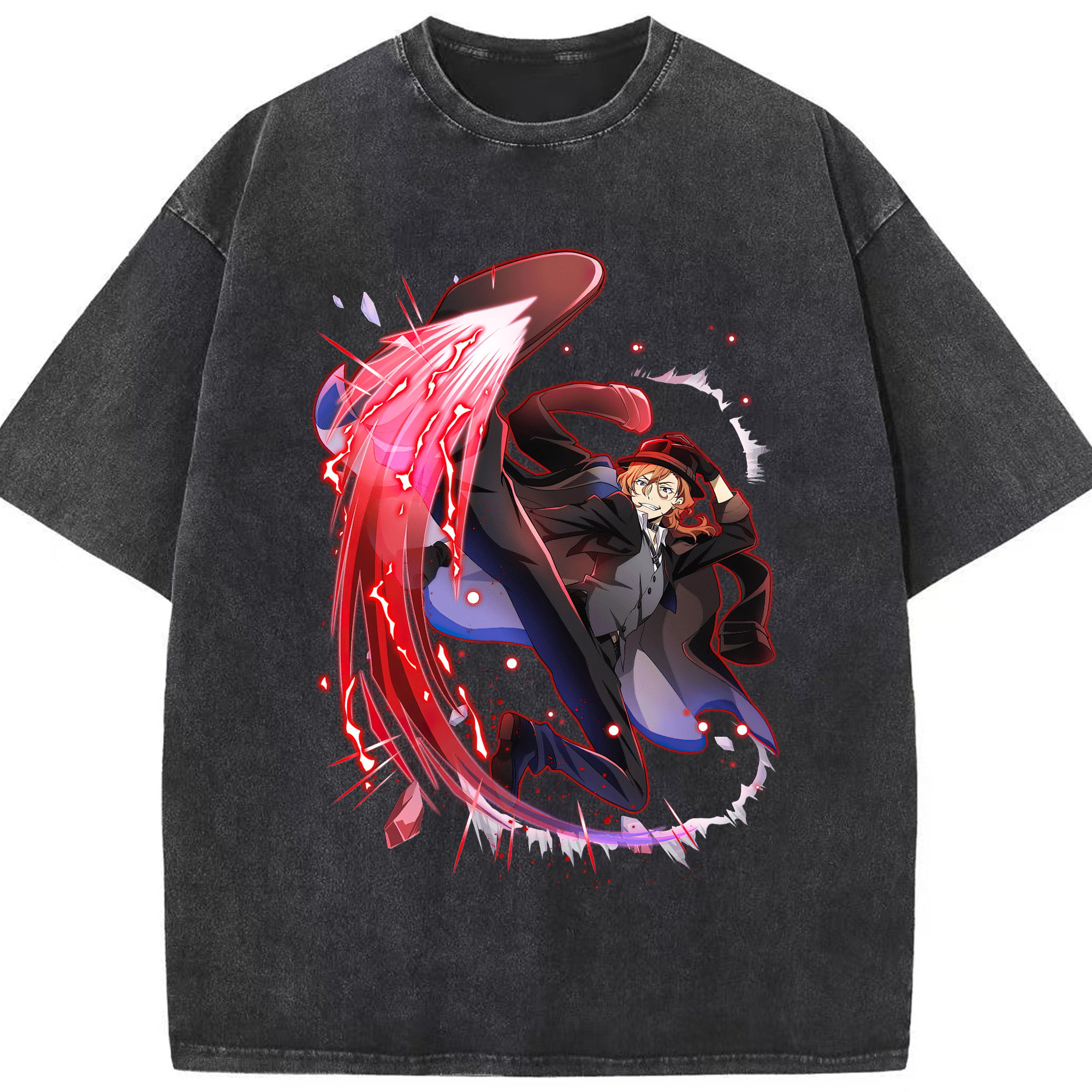 （画像用） 文豪ストレイドッグス Bungo Stray Dogs 綿100% ヴィンテージ風 半袖Tシャツ（フロントプリント）