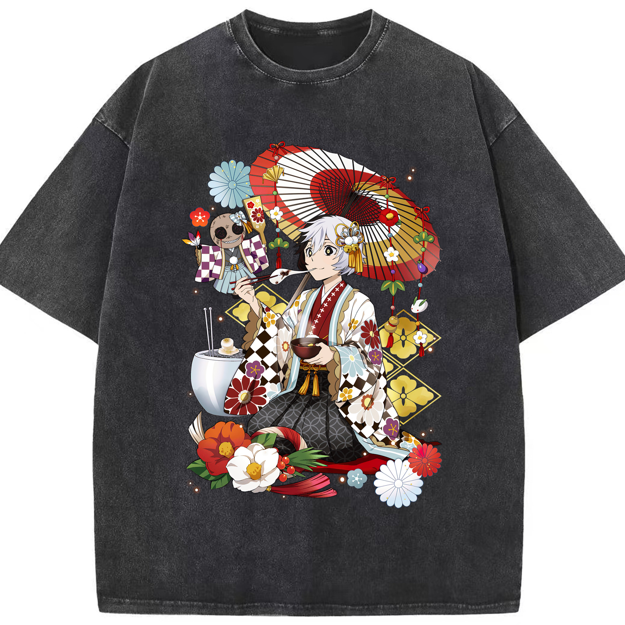 （画像用） 文豪ストレイドッグス Bungo Stray Dogs 綿100% ヴィンテージ風 半袖Tシャツ（フロントプリント）